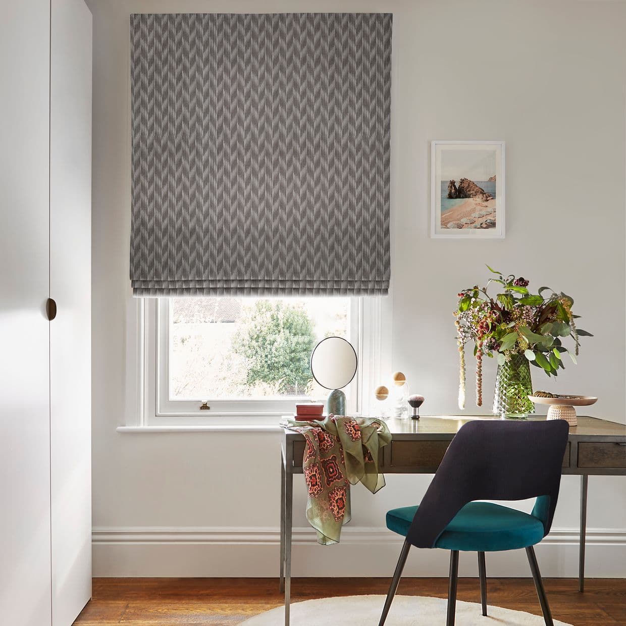 Diffuse Slate Roman blind