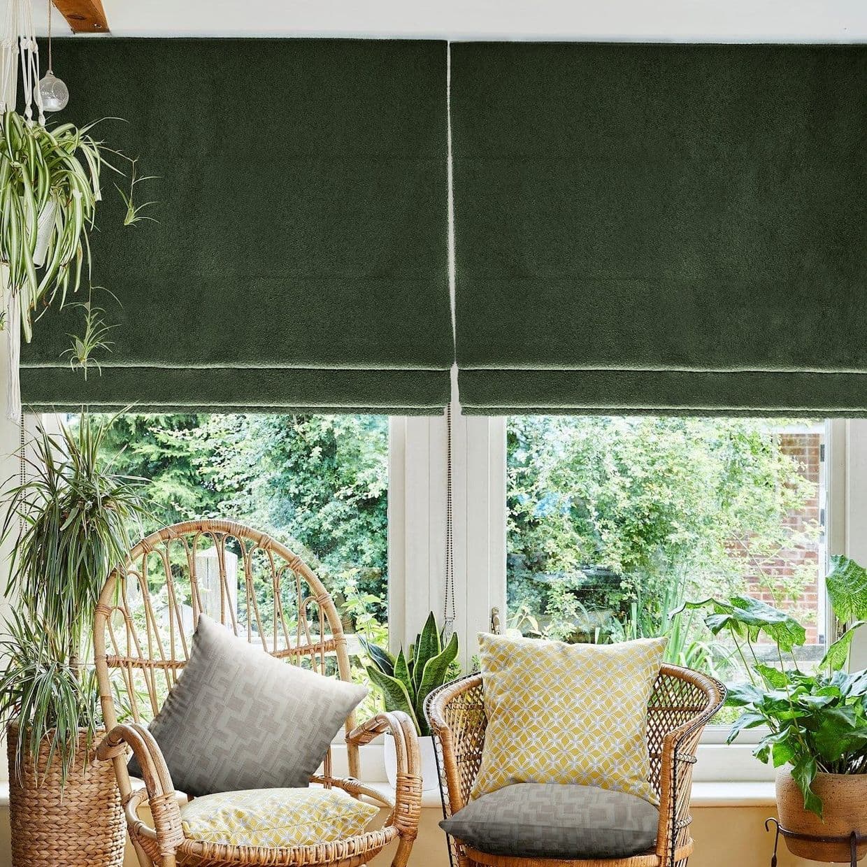 Soho Bouclé Forest Roman blind