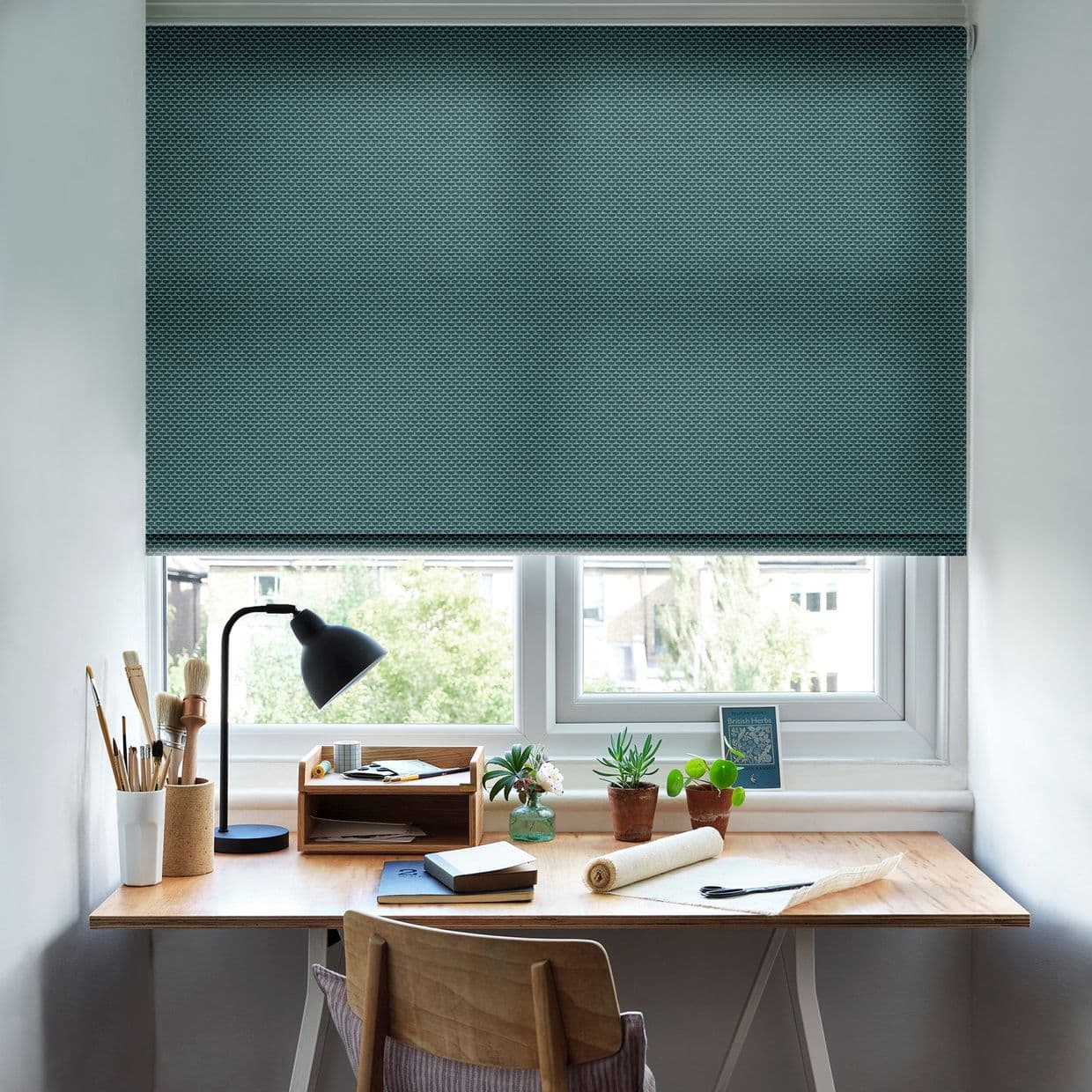 Battersea Peacock Roller Blind