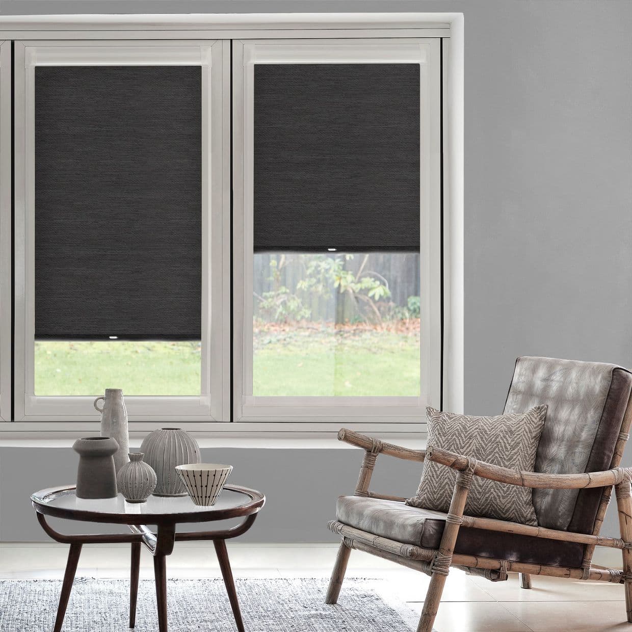 Hickory Blackout Raven Perfect Fit Roller blind