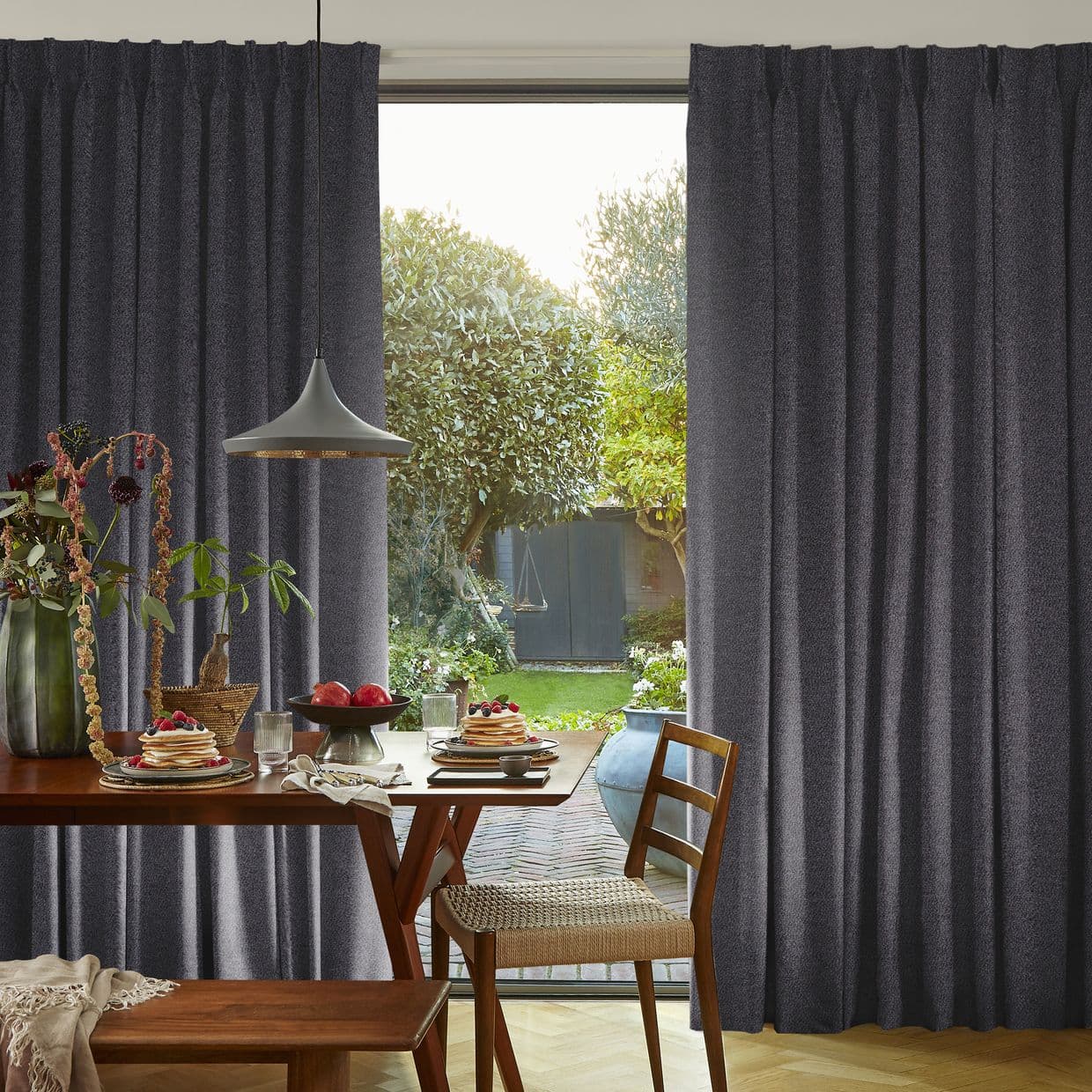 Soho Bouclé Charcoal Curtain