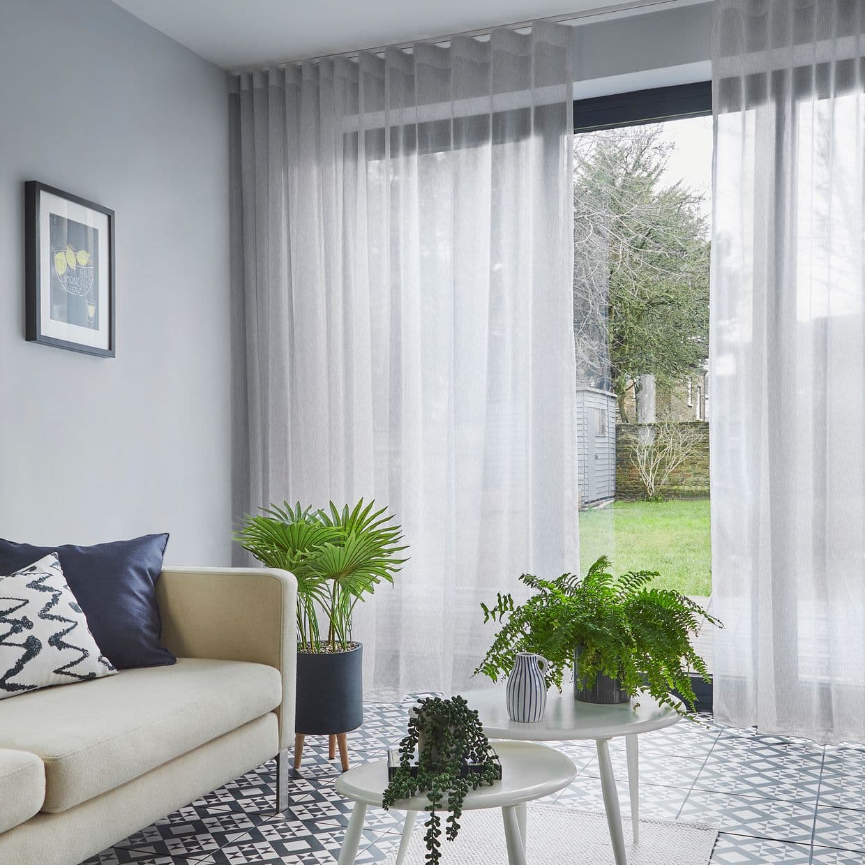 Ozone White Voile Curtain