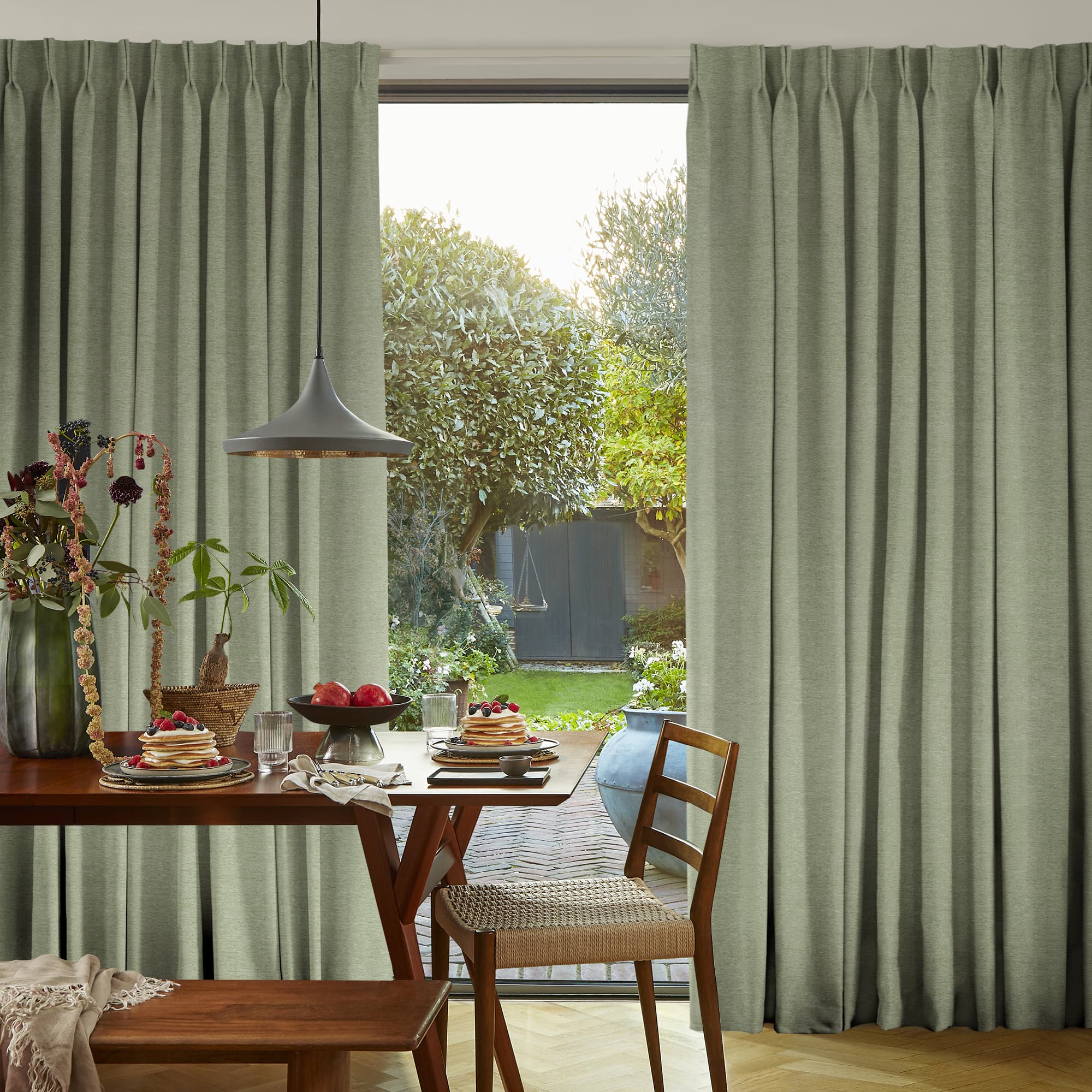 Pique Sage Roman Blind