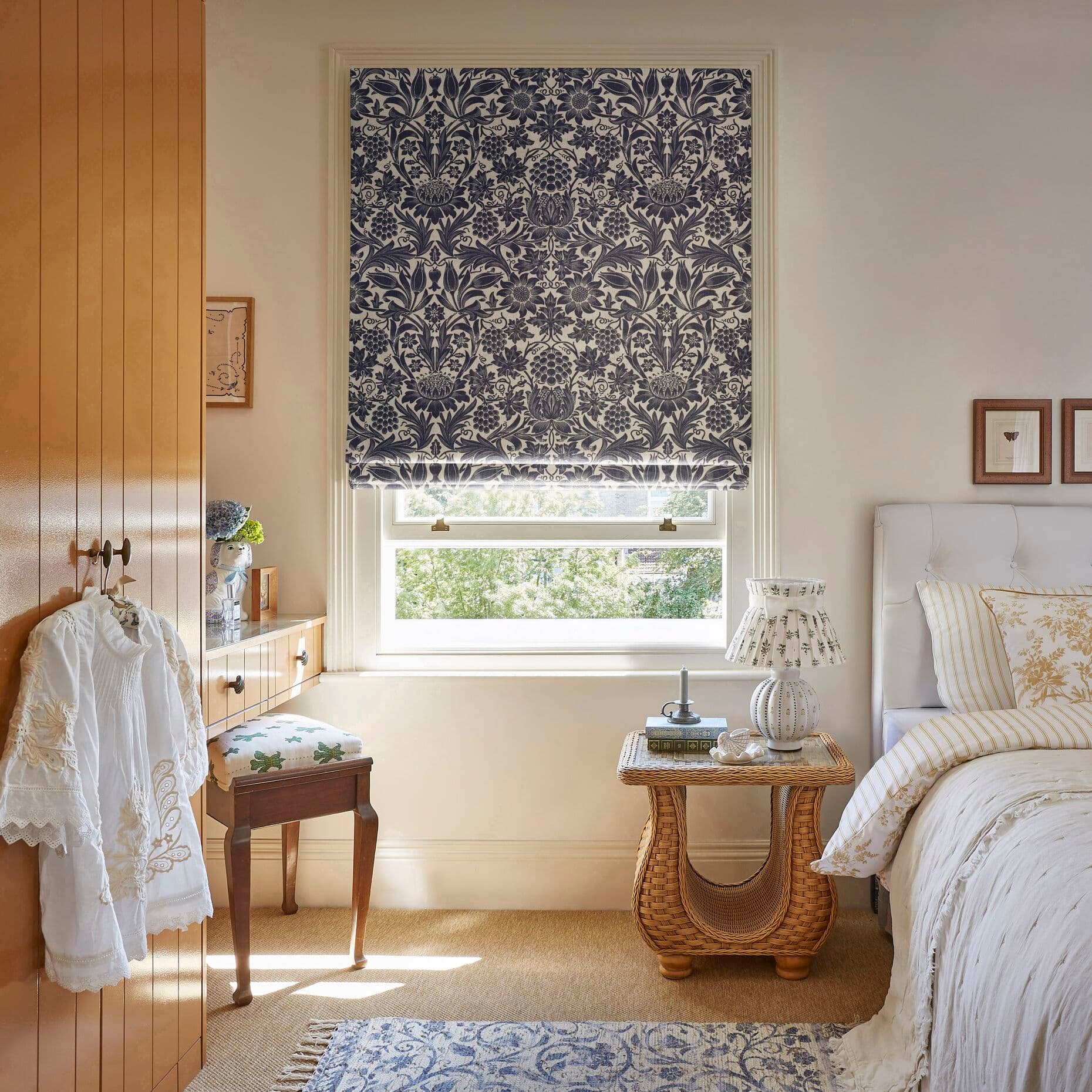 Sunflower Ink Wash Harvest Roman Blind