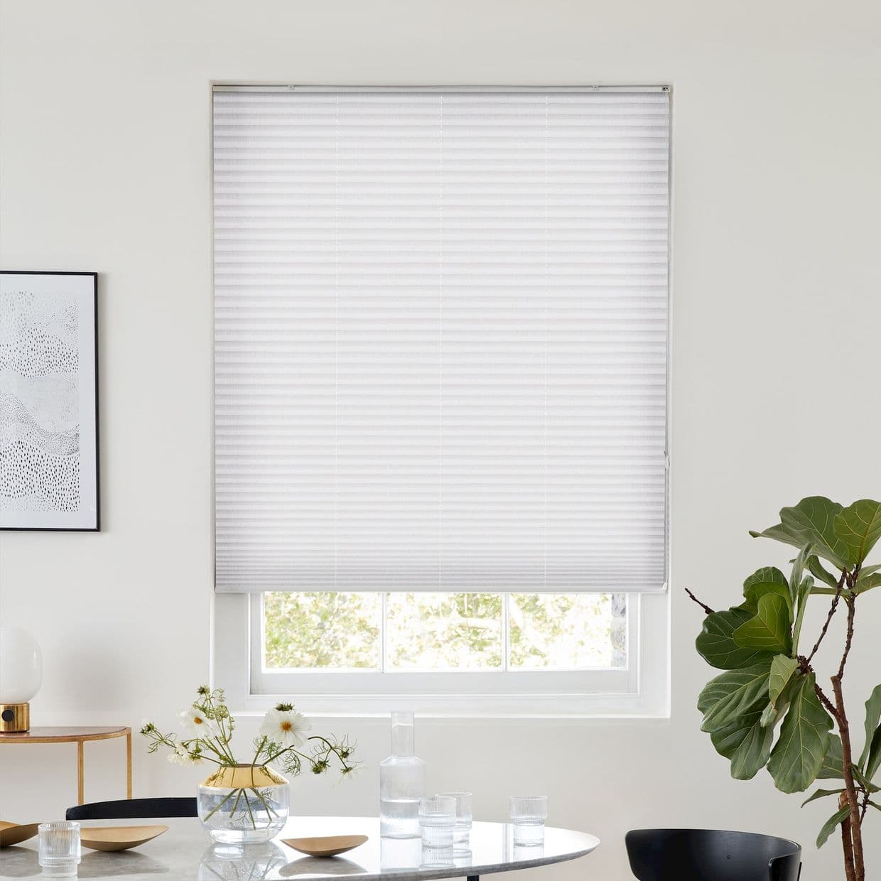 Revolve White Pleated Blind