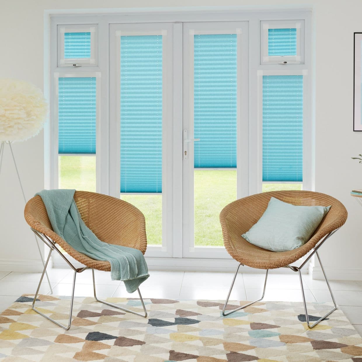 Shimmer Teal Perfect fit Pleated blind