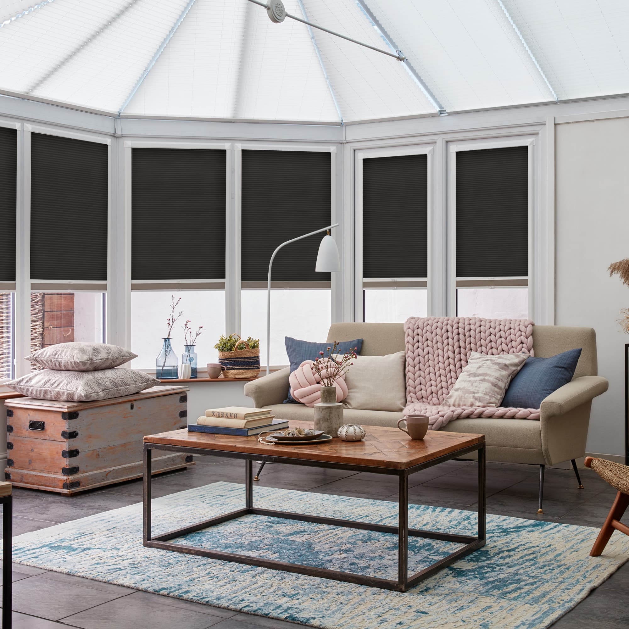 Duette Silk Dim Out Carbon Honeycomb blind