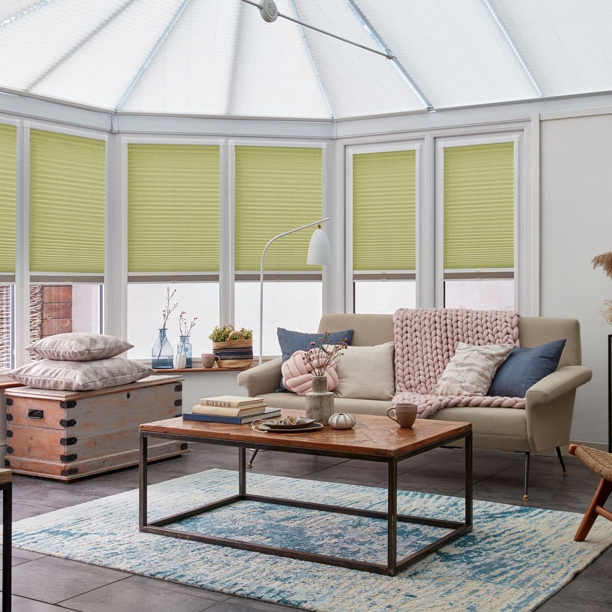 Thermashade Green Conservatory Side Pleated Blind
