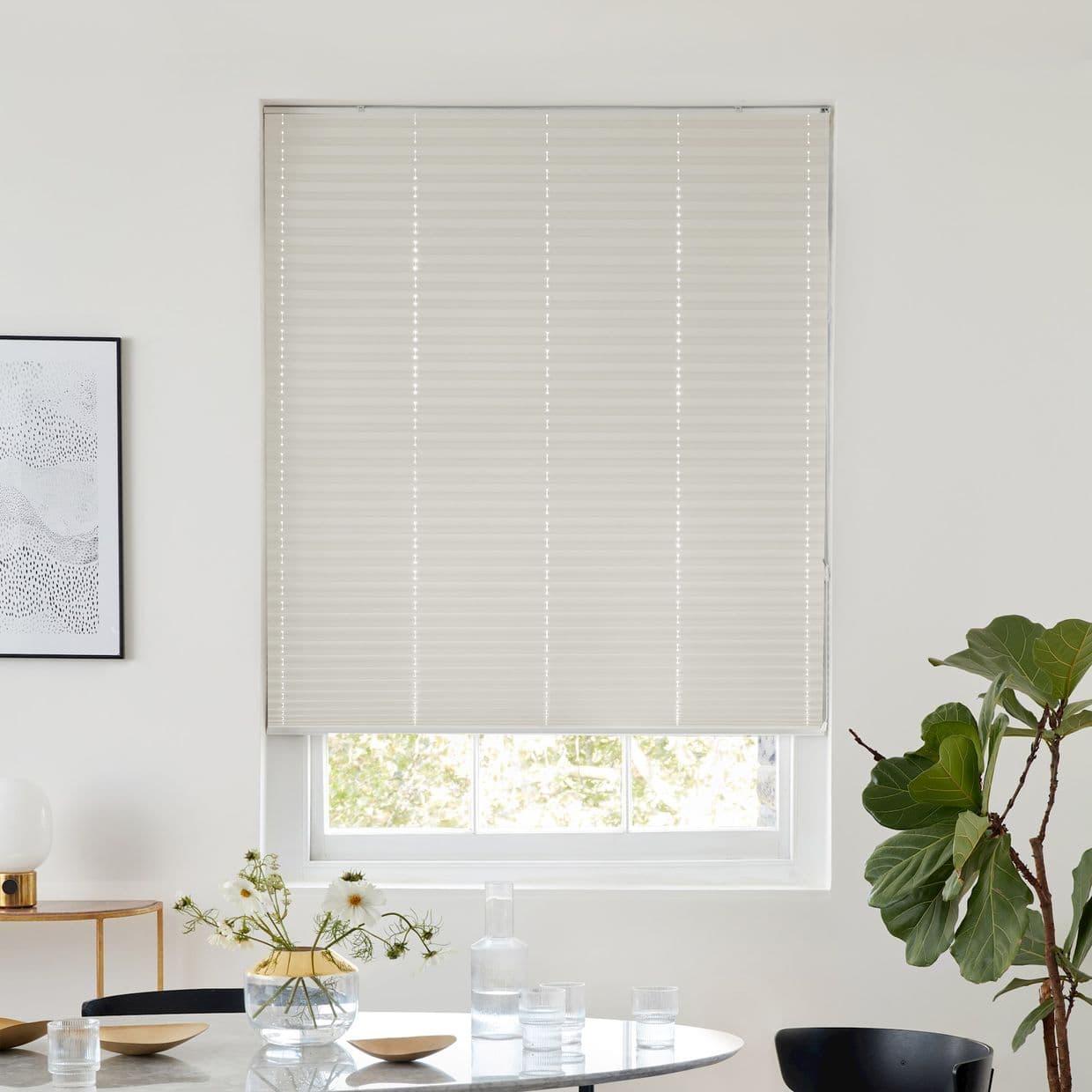 Lanbury Blackout Off White Pleated Blind