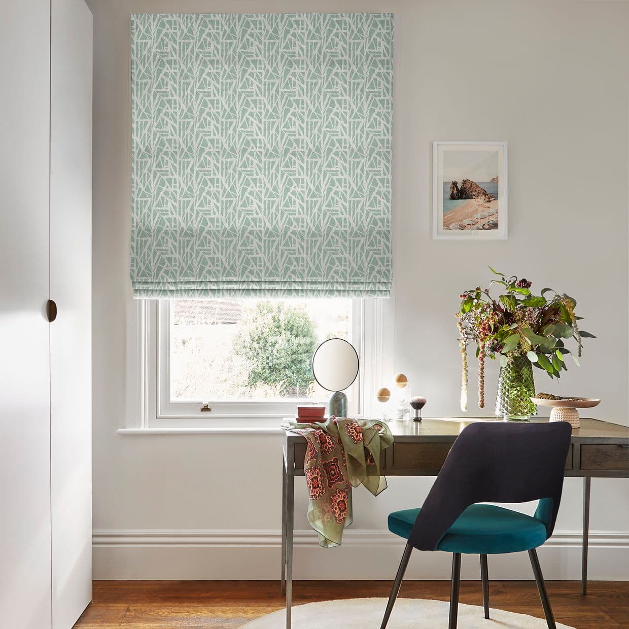 Alder Celadon Roman blind