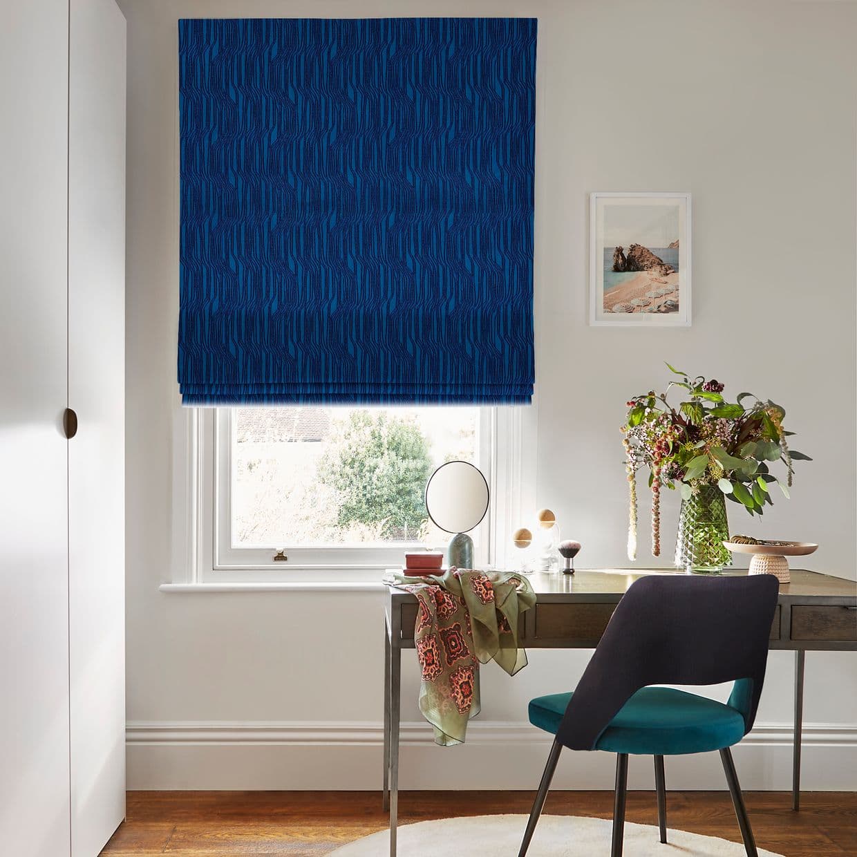Maud Indigo Roman Blind
