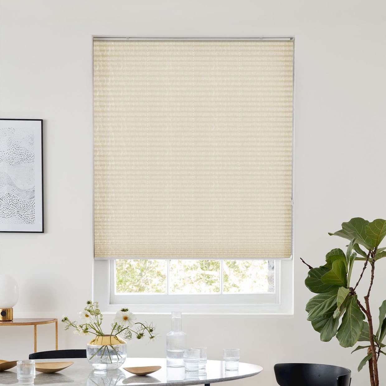 Luster Shell Gold Pleated Blind