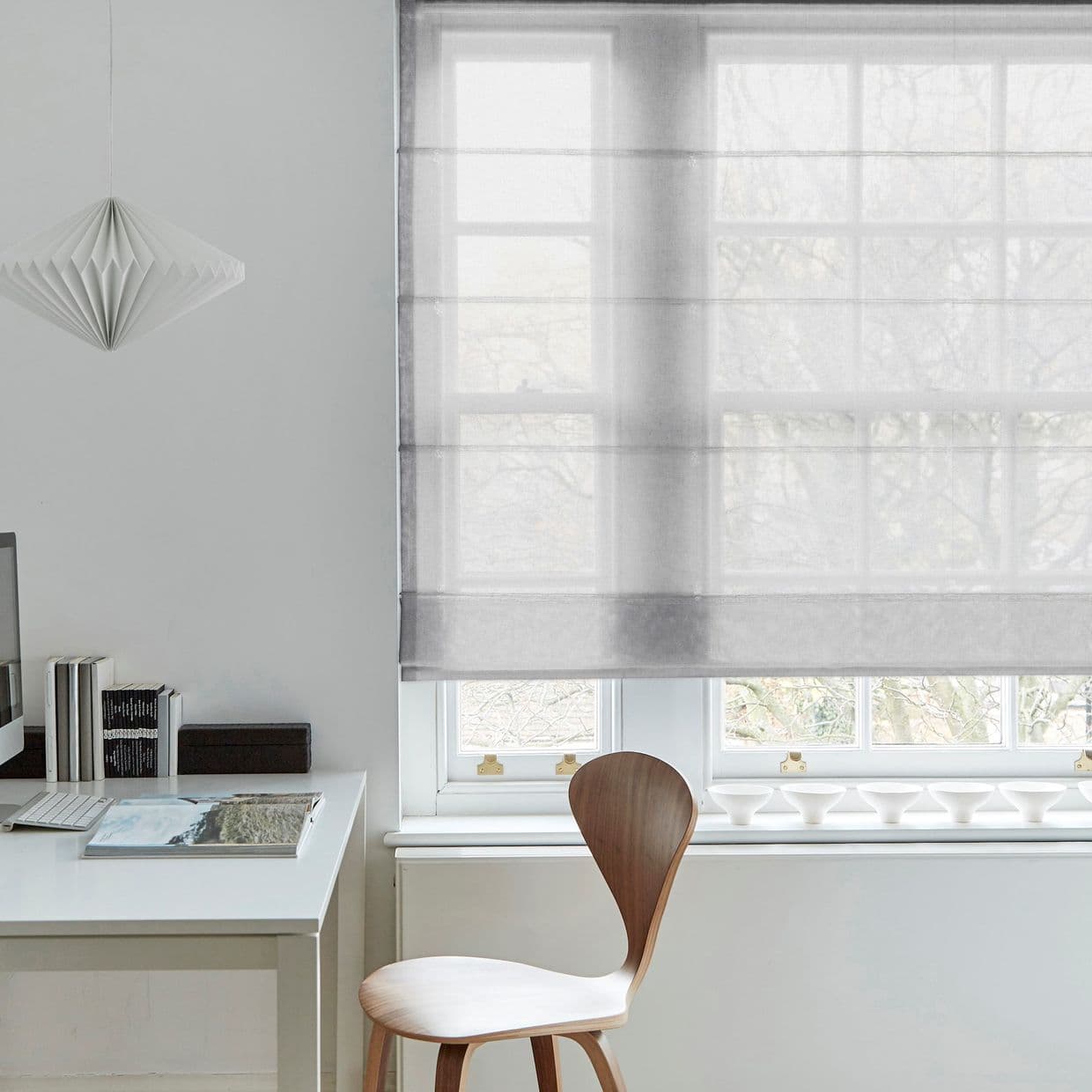 Clarity Ivory Voile Roman Blind