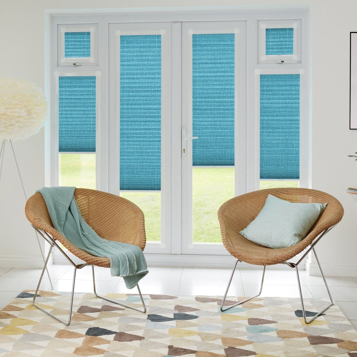 Thermashade Teal Texture Perfect fit Pleated blind