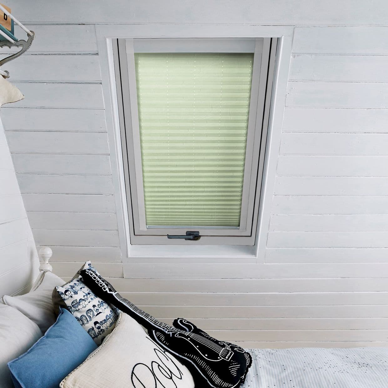 Crush Mist Green Skylight Pleated Blind