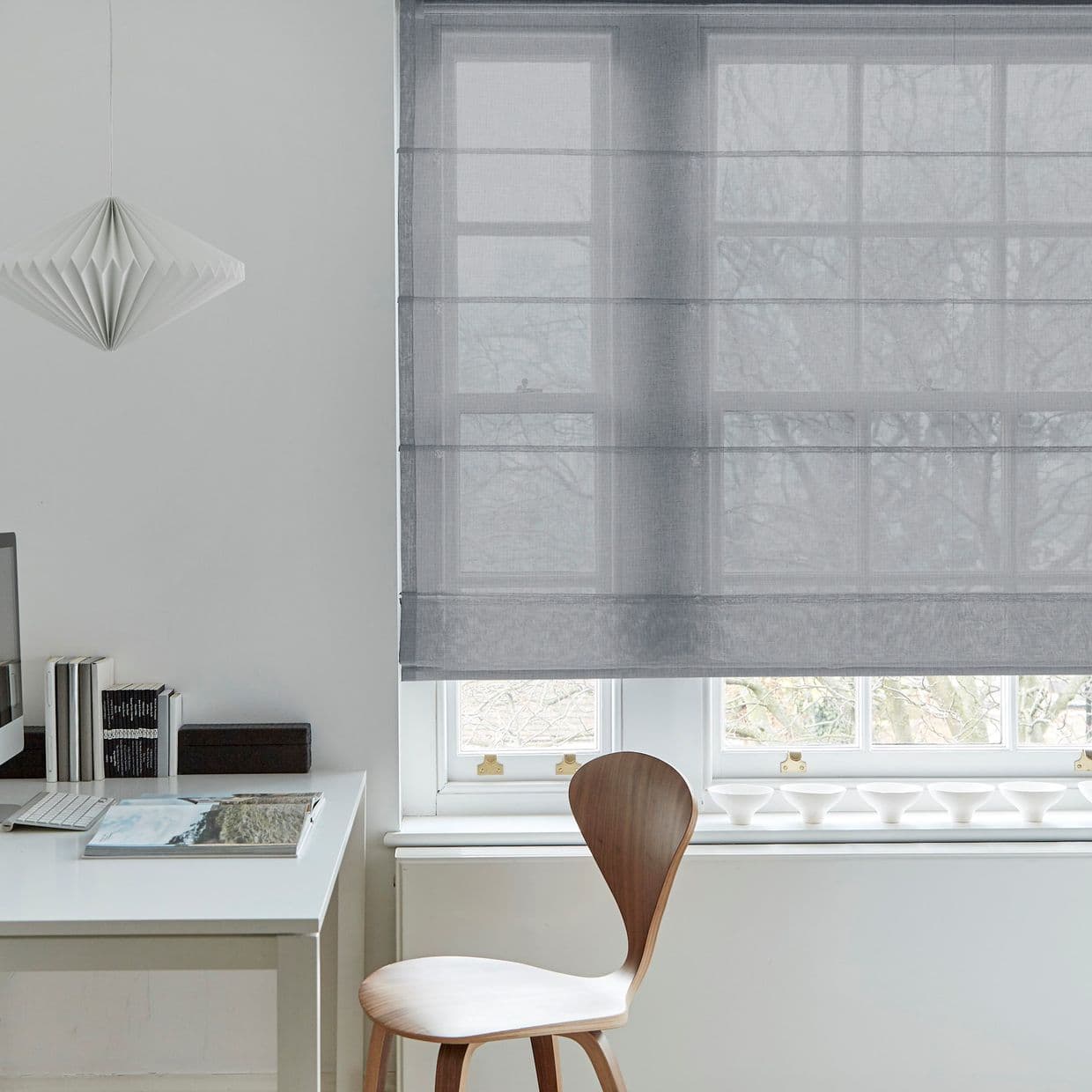 Serenity Indigo Voile Roman Blind