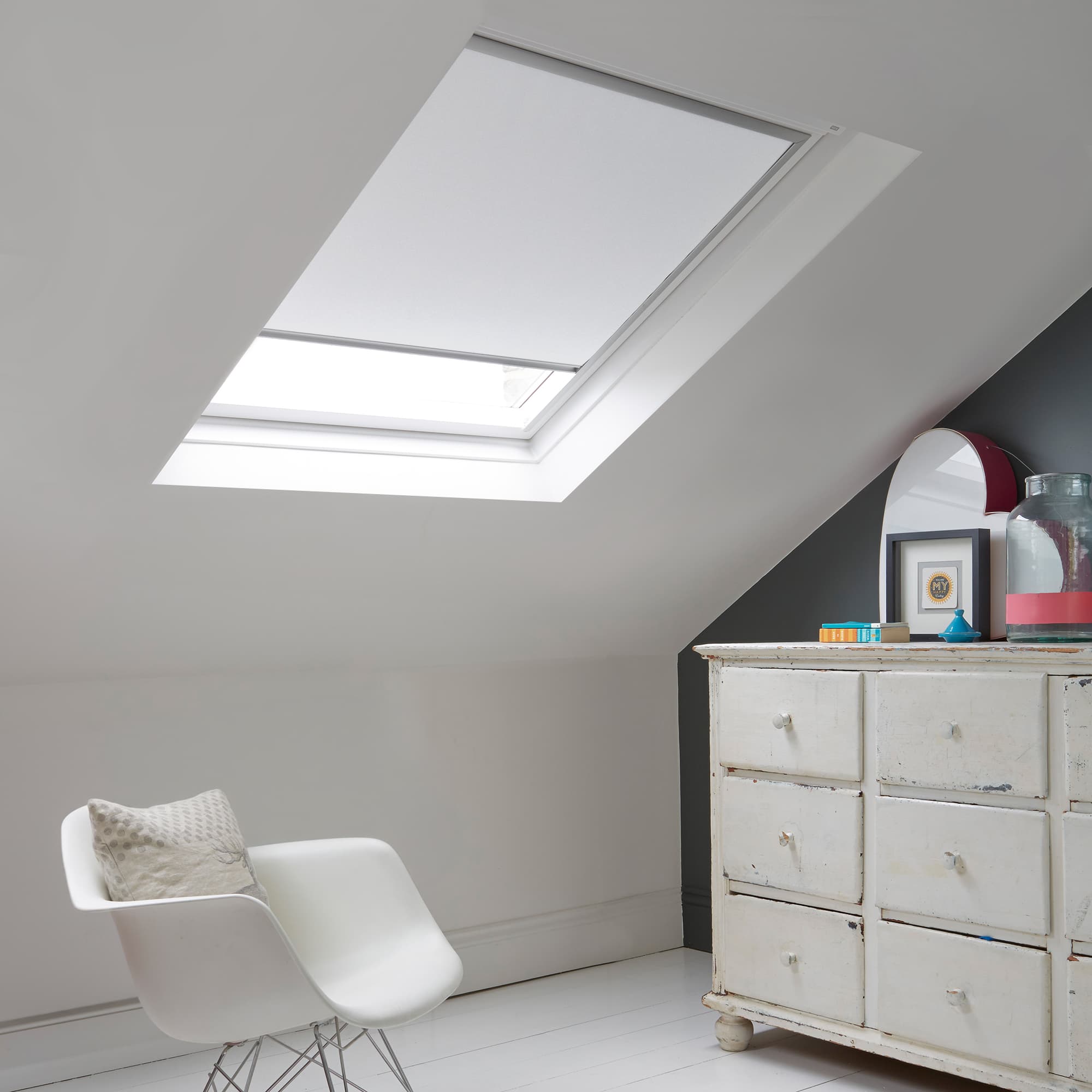 Azure Ice White Skylight Roller Blind