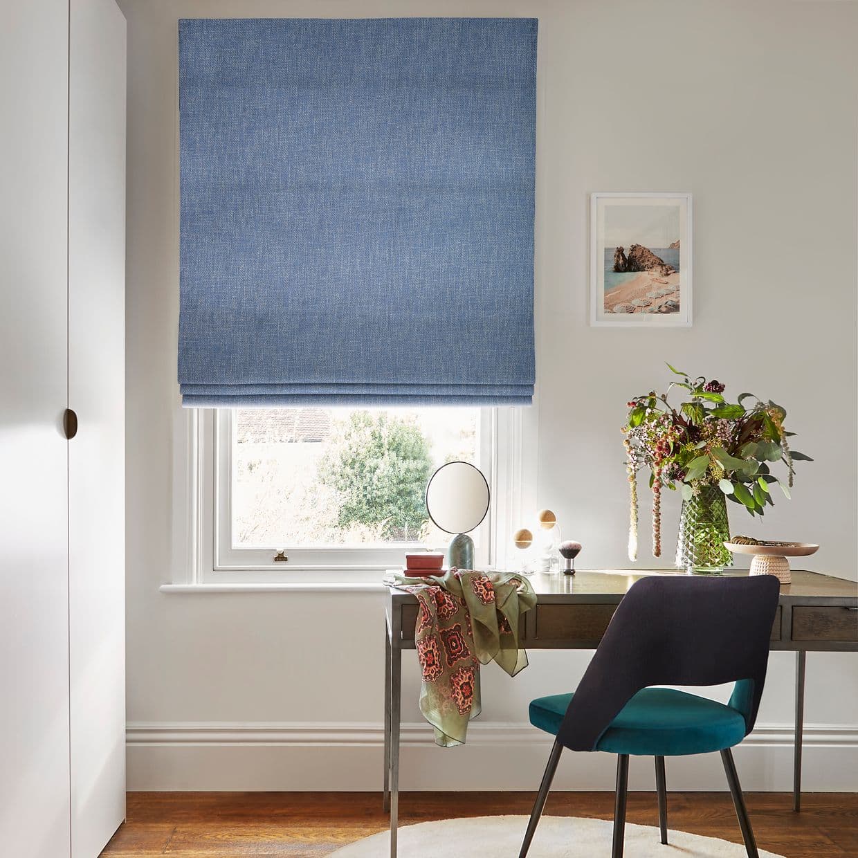 Boheme Cornflower Roman blind