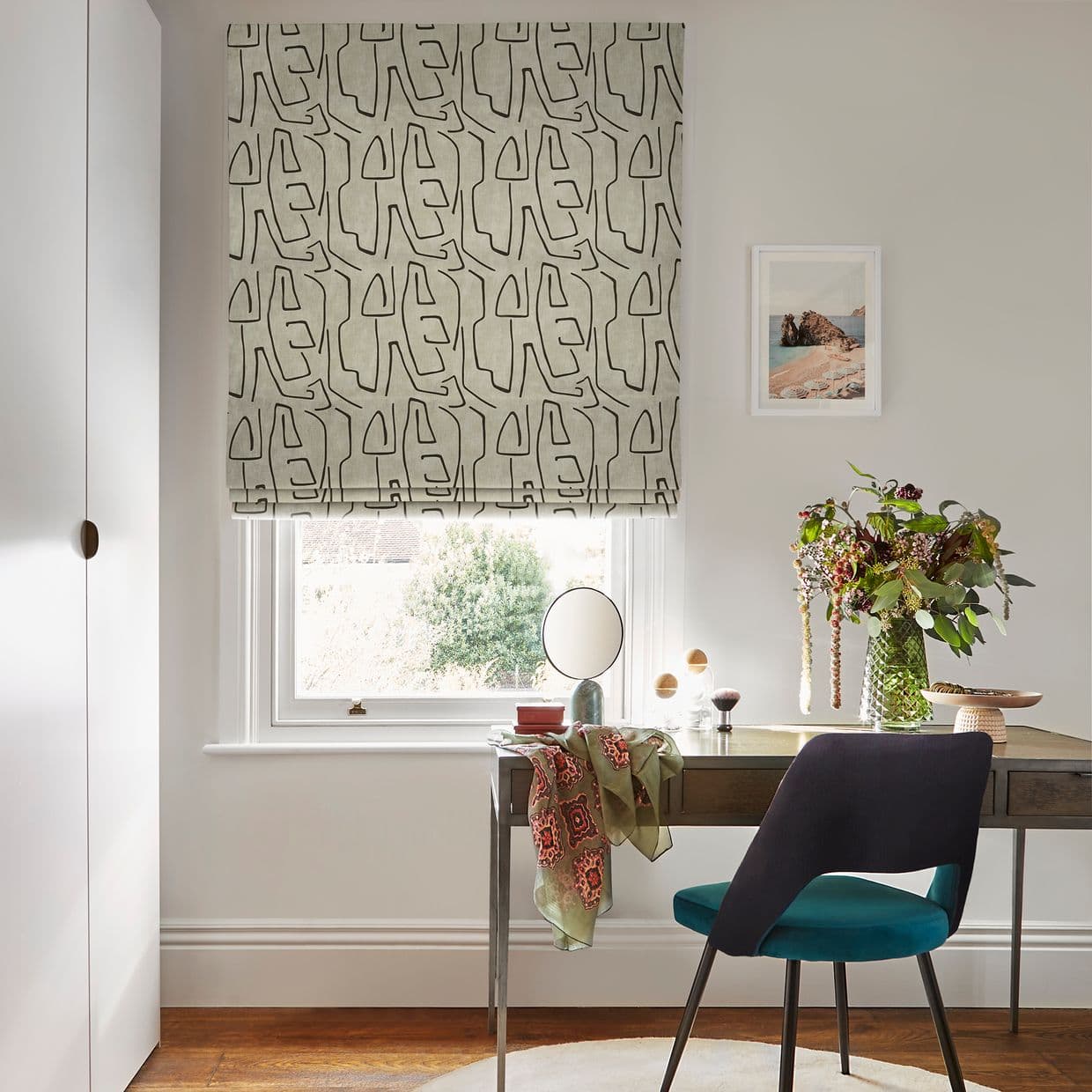 Nora Putty Roman blind