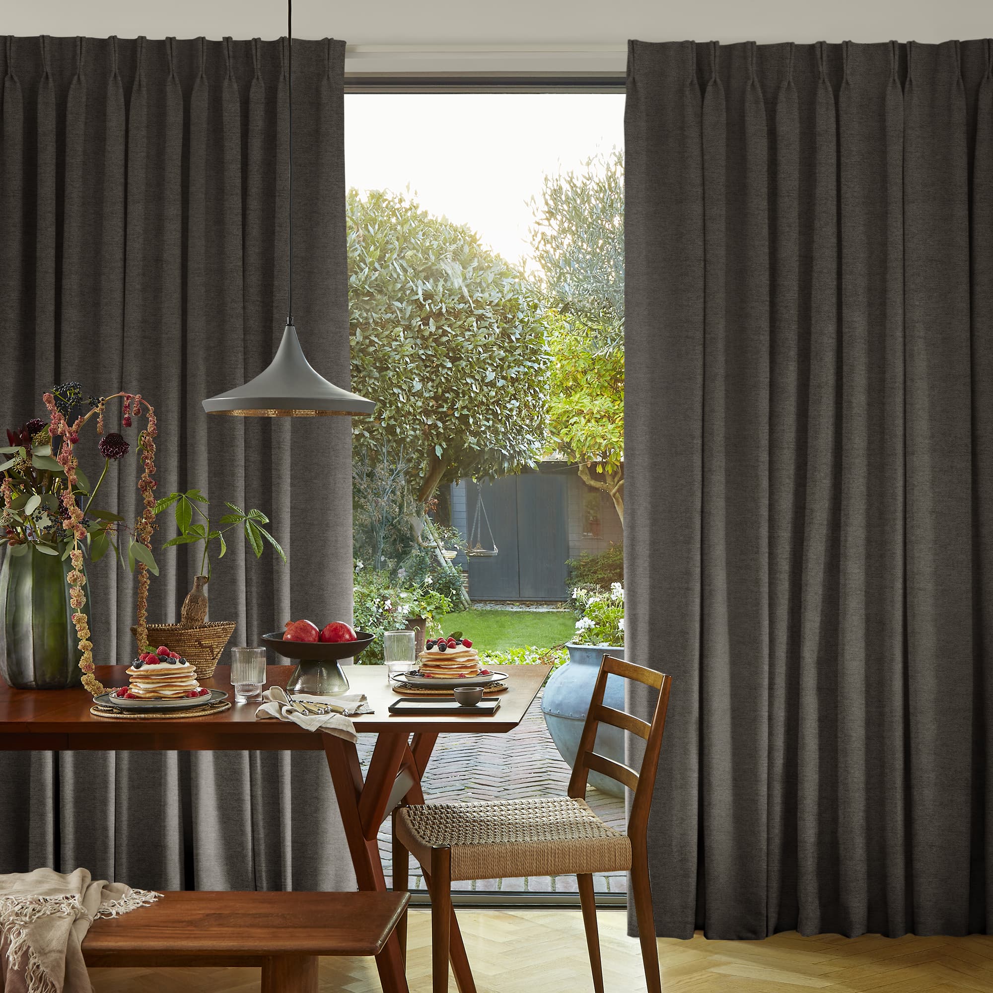 Pique Smoke Roman Blind
