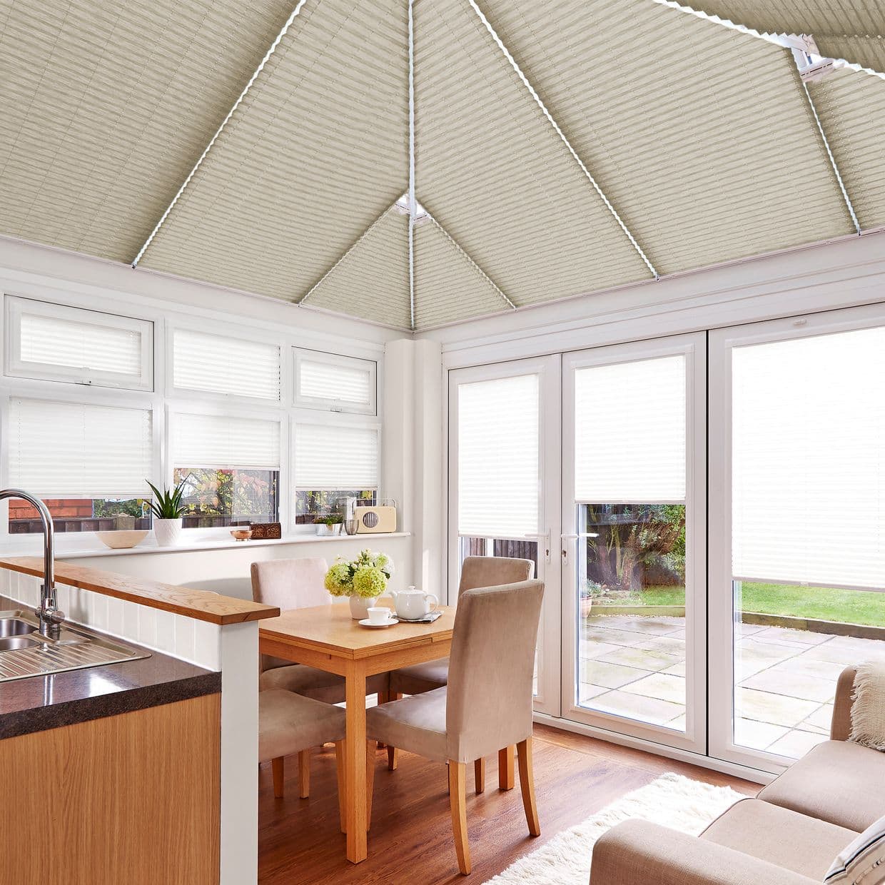 Elba Sand Conservatory Roof Pleated Blind