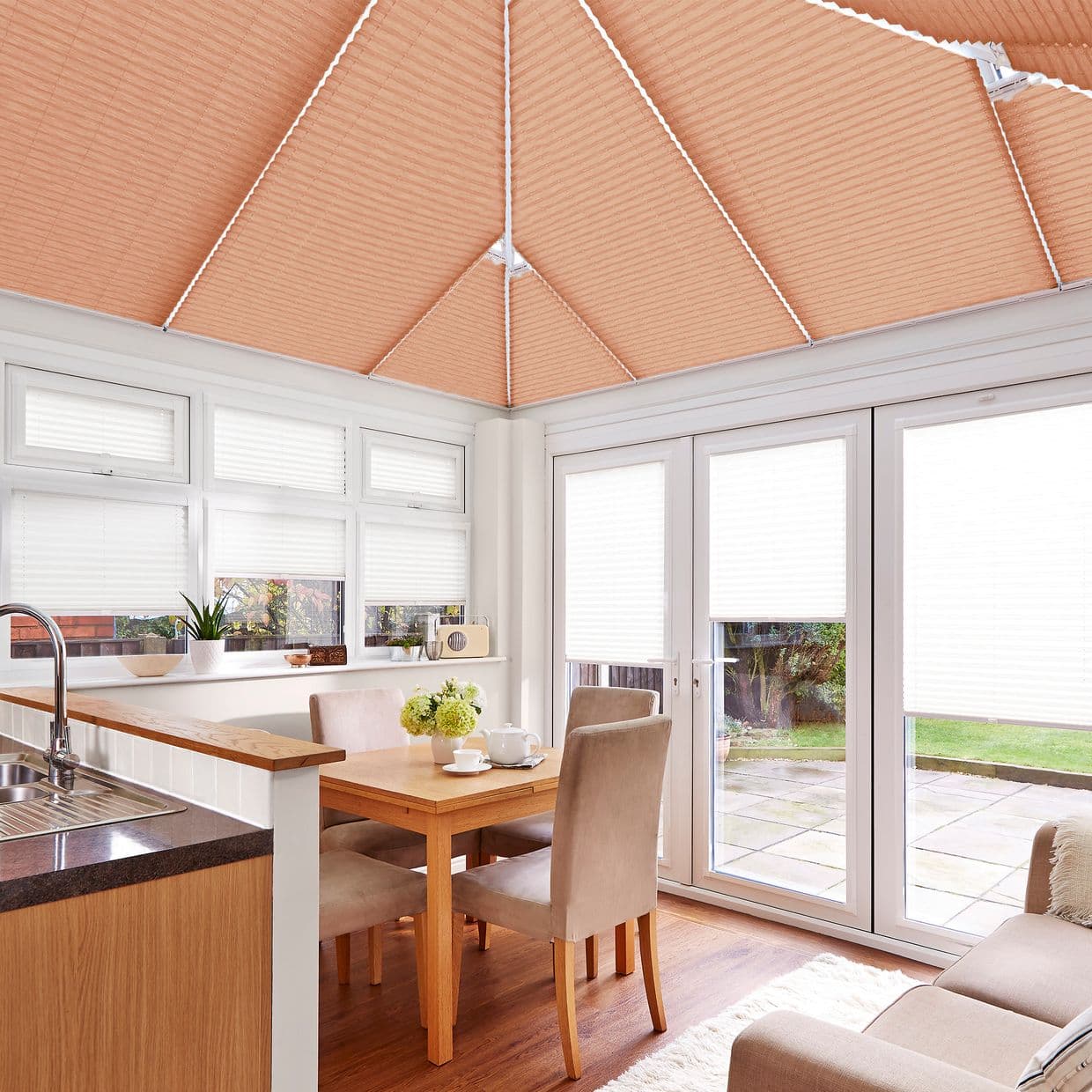Profusion Copper Gold Conservatory Roof Pleated Blind