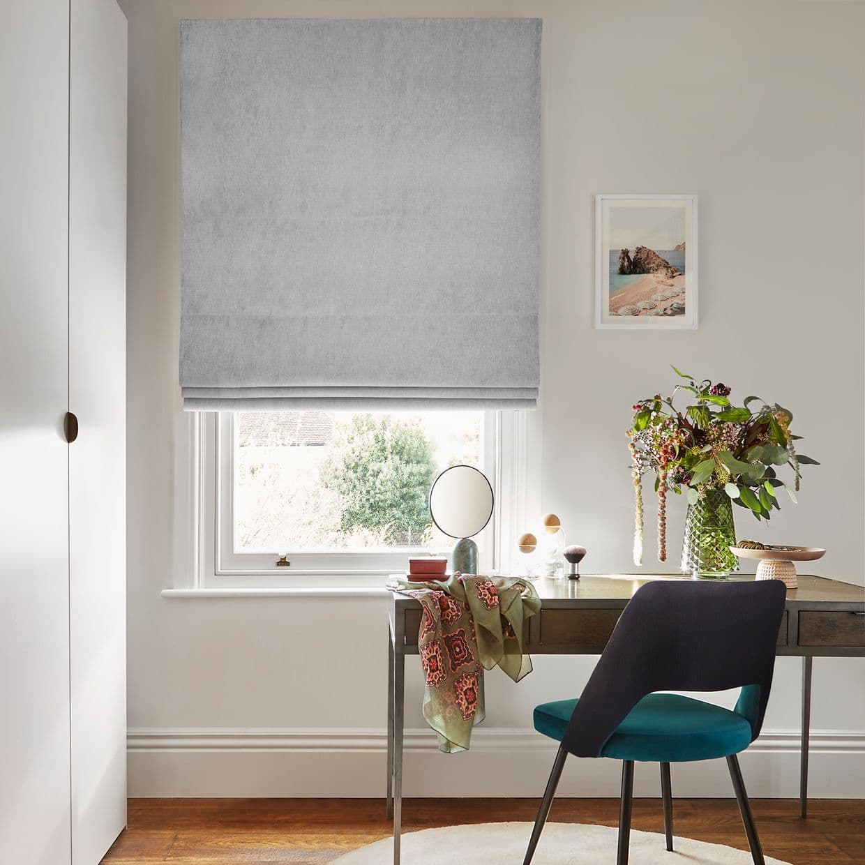 Bailey Lavender Fog Roman blind