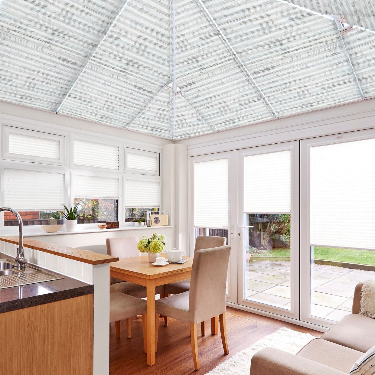 Sienna Natural Conservatory Roof Pleated Blind