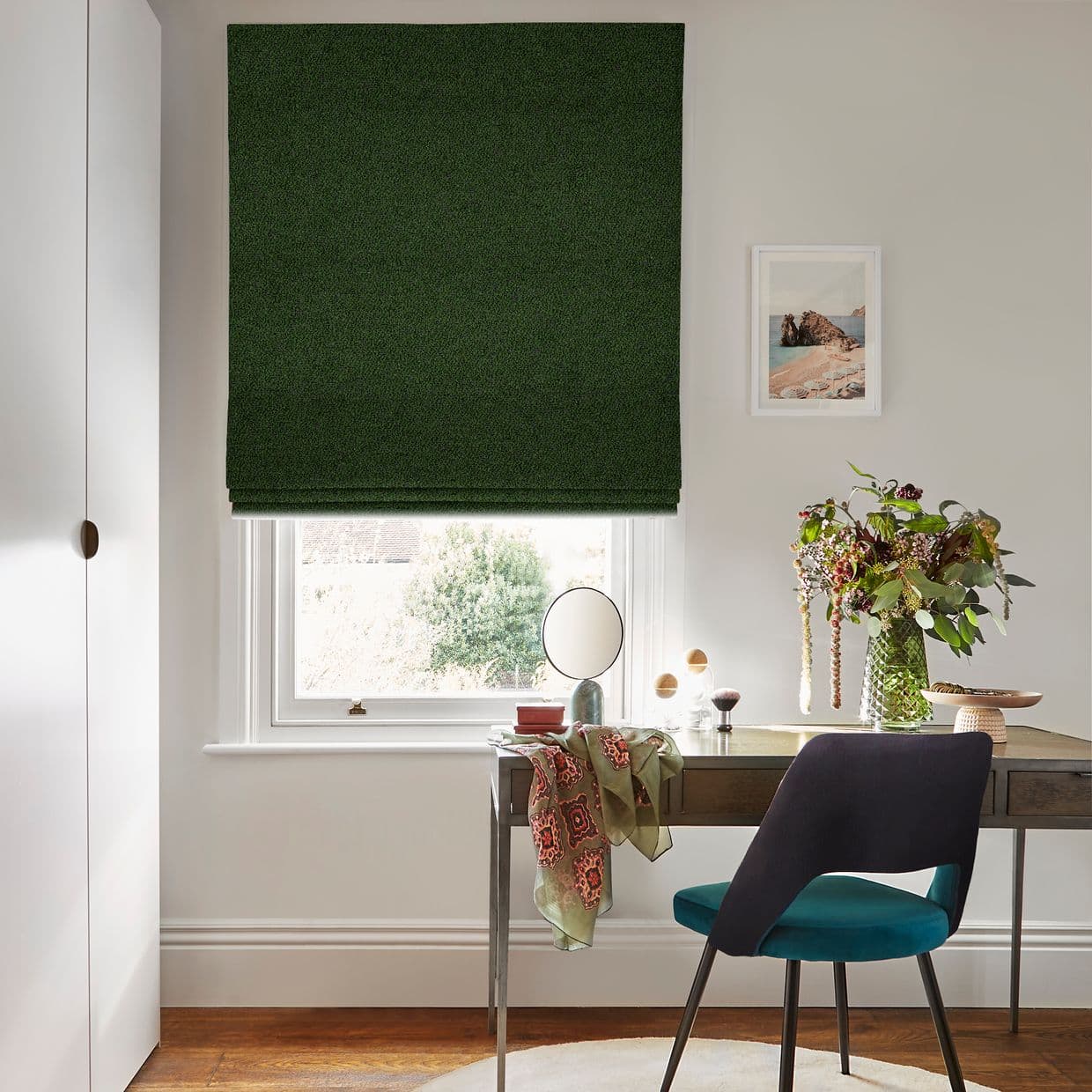 Soho Bouclé Forest Roman blind