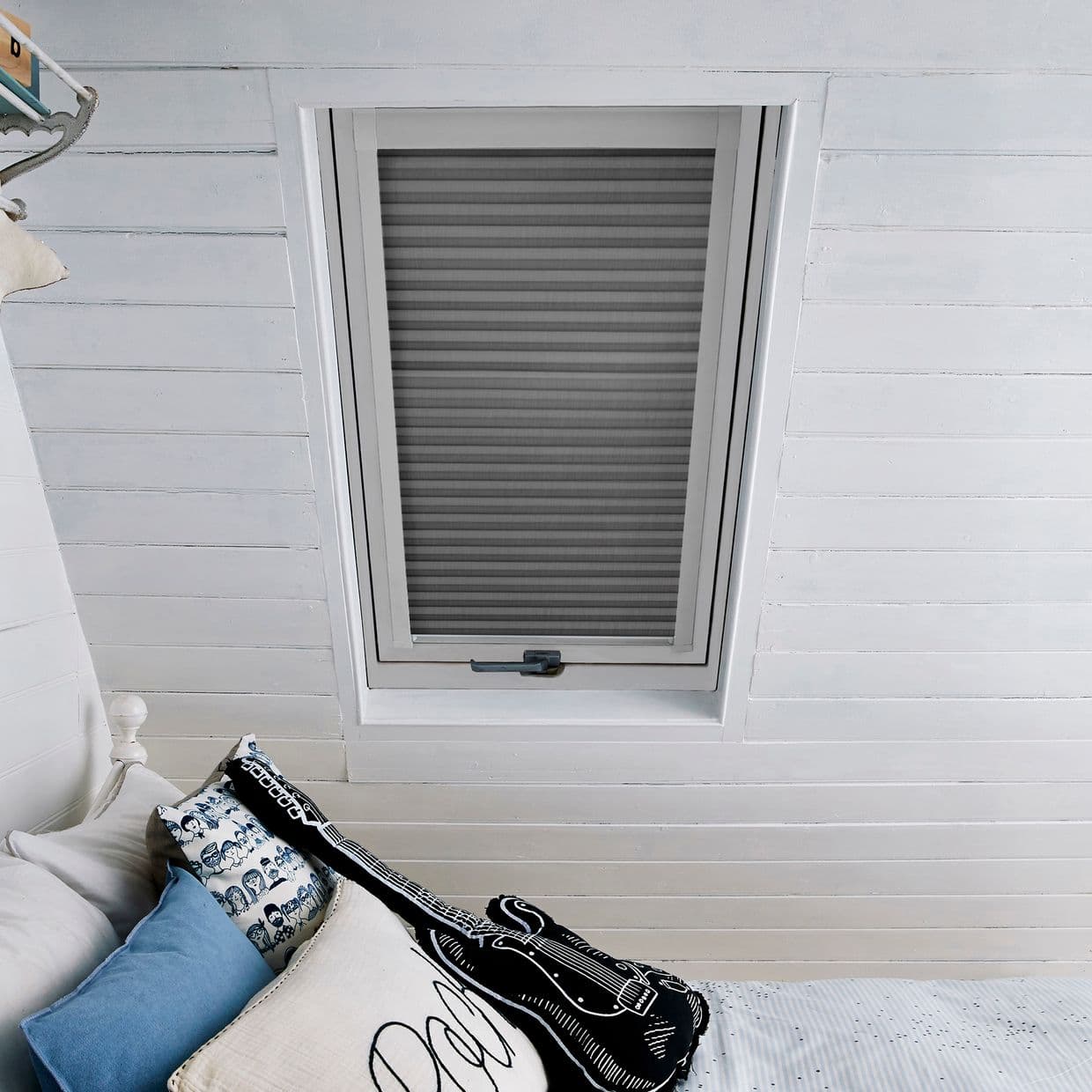 Duette Silk Charcoal Skylight Pleated Blind