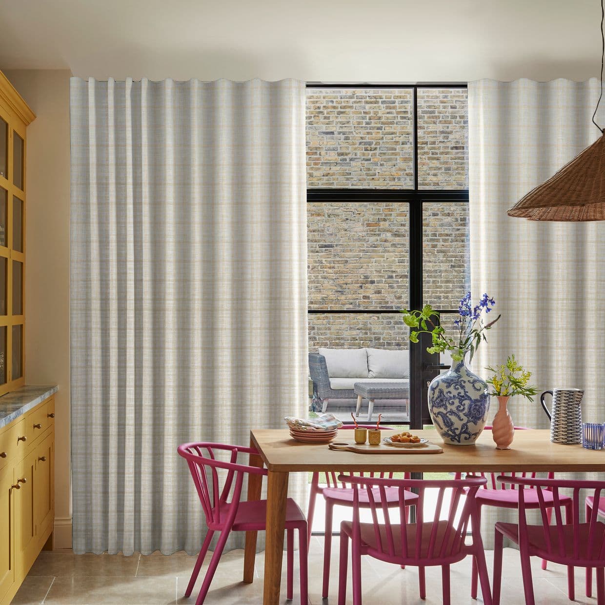 Gingham Crème Curtain