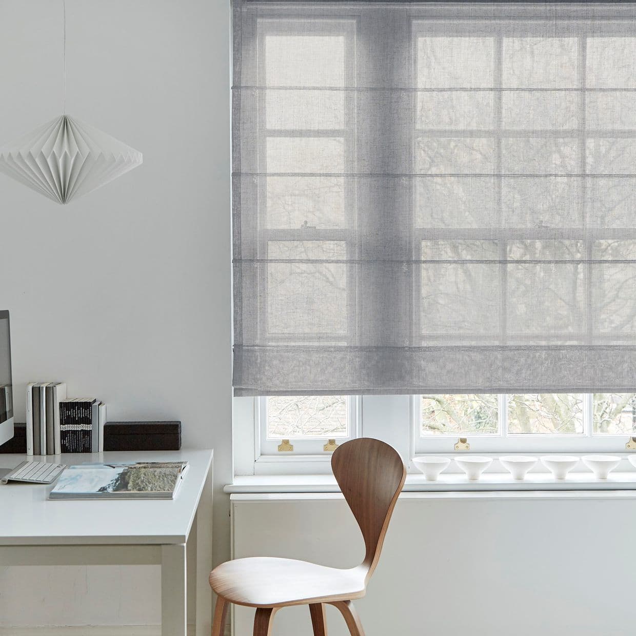 Echo Silver Voile Roman Blind