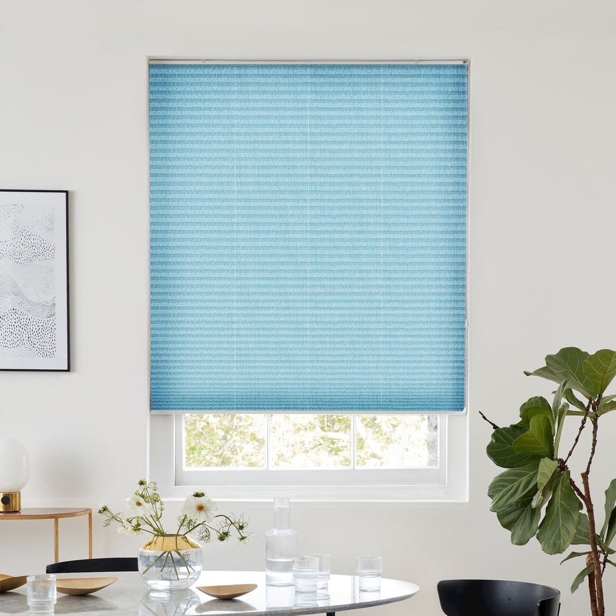 Shimmer Teal Pleated Blind