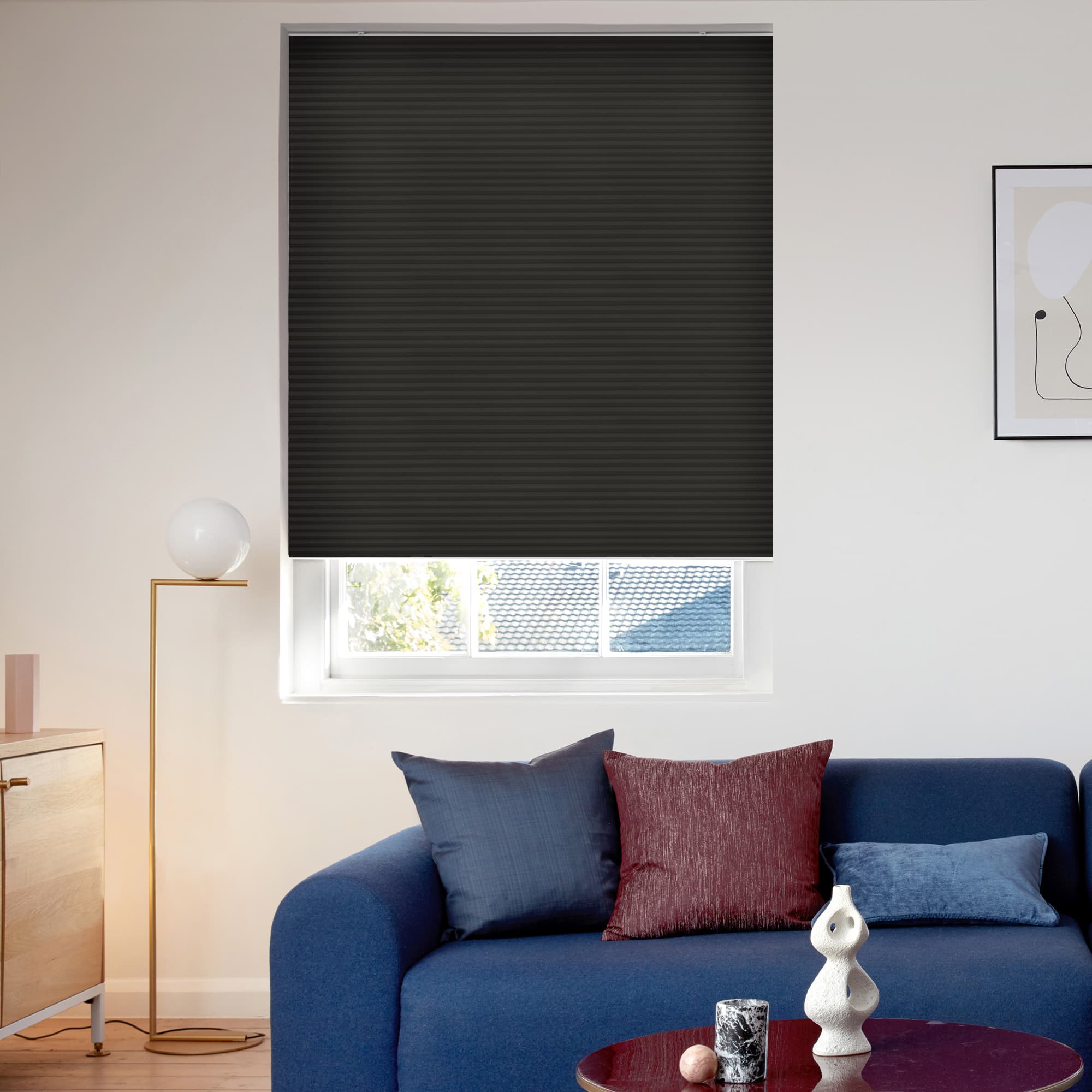 Duette Silk Dim Out Carbon Honeycomb blind