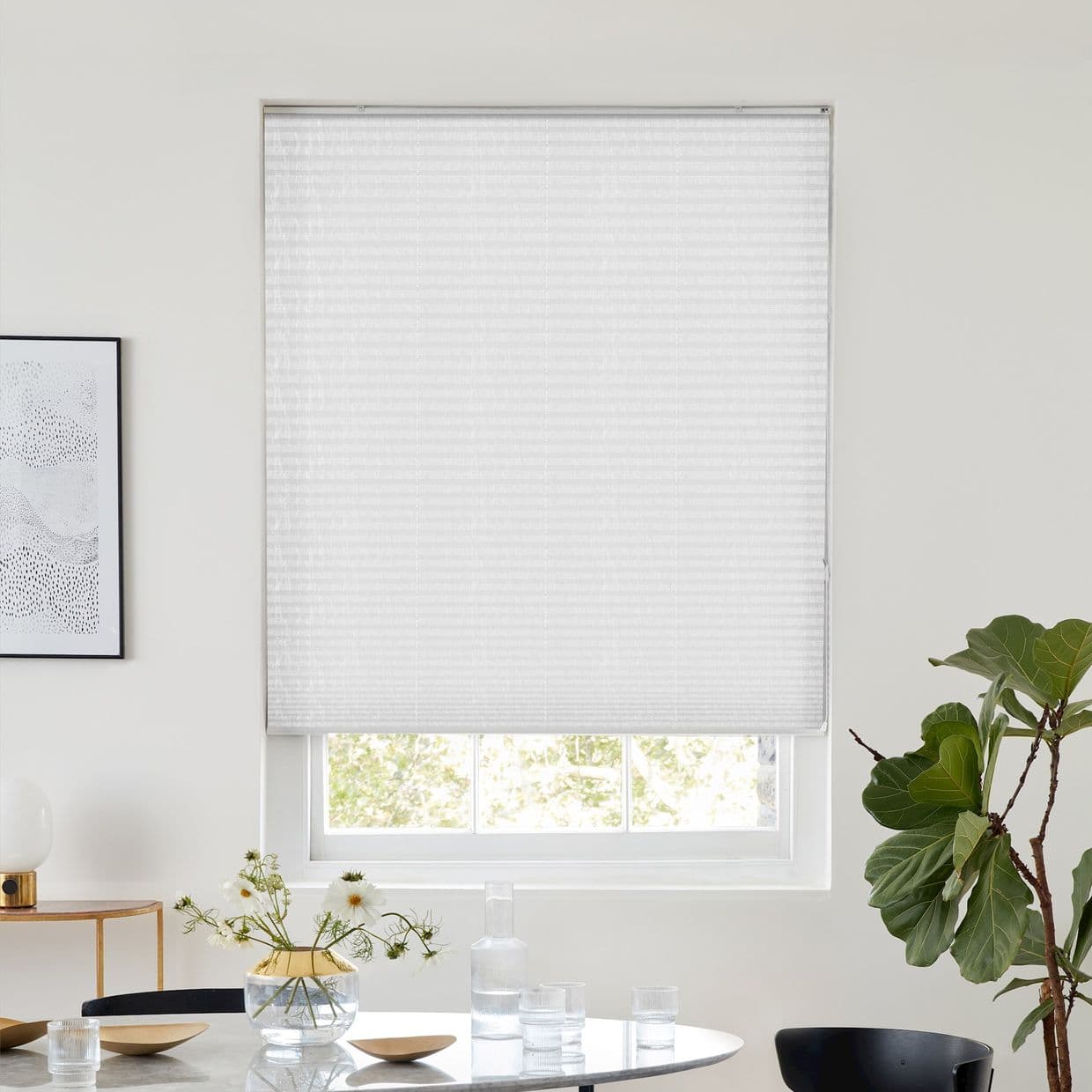Luster White Pleated Blind