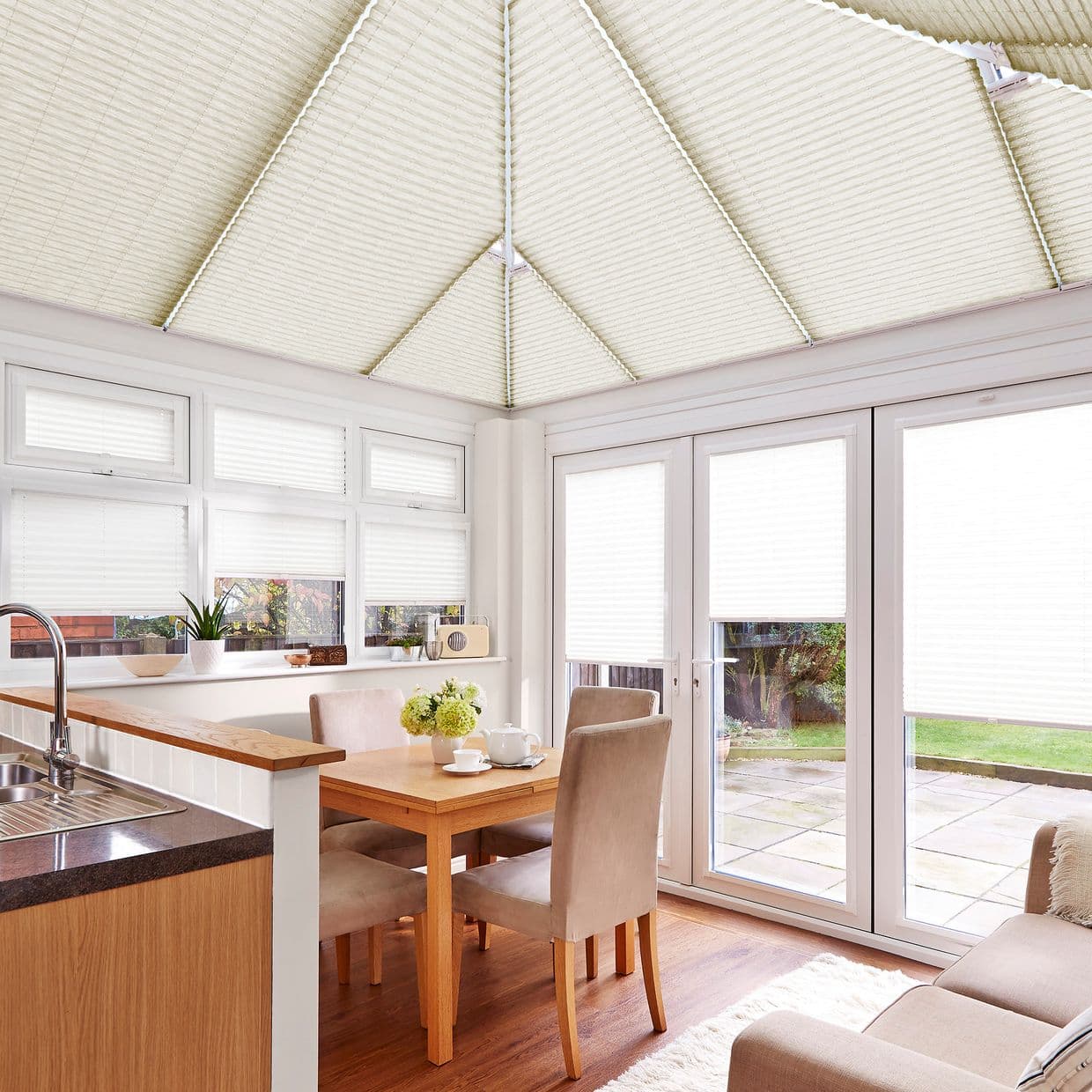Moreno Nutmeg Conservatory Roof Pleated Blind