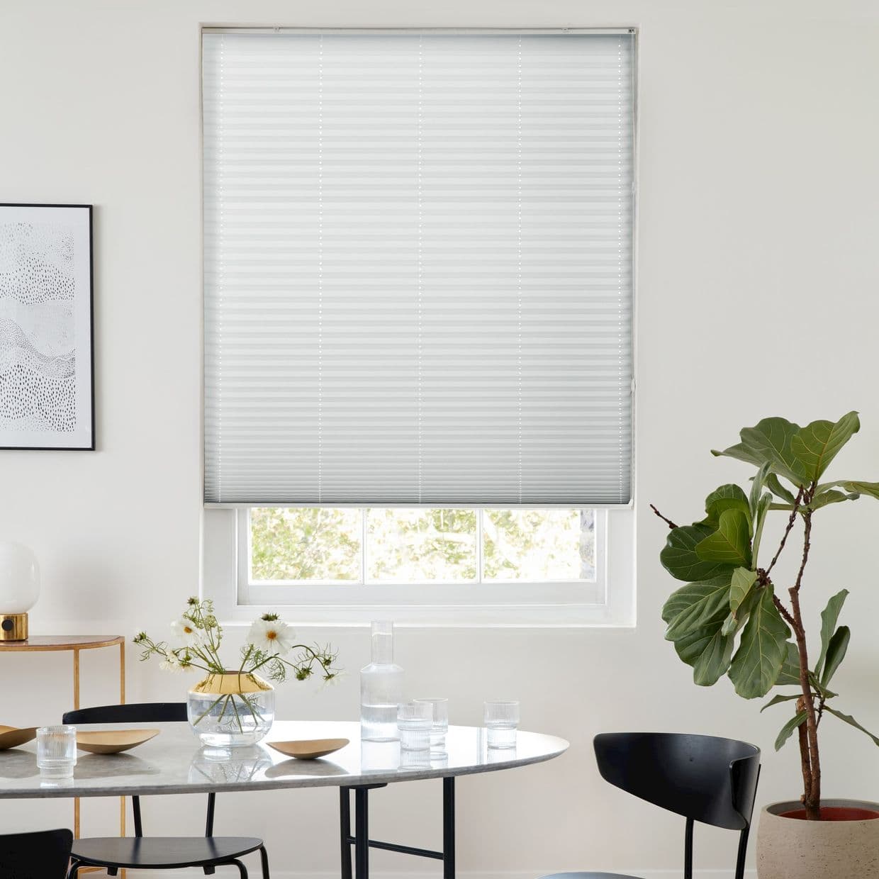 Mini Stripe Grey Pleated Blind