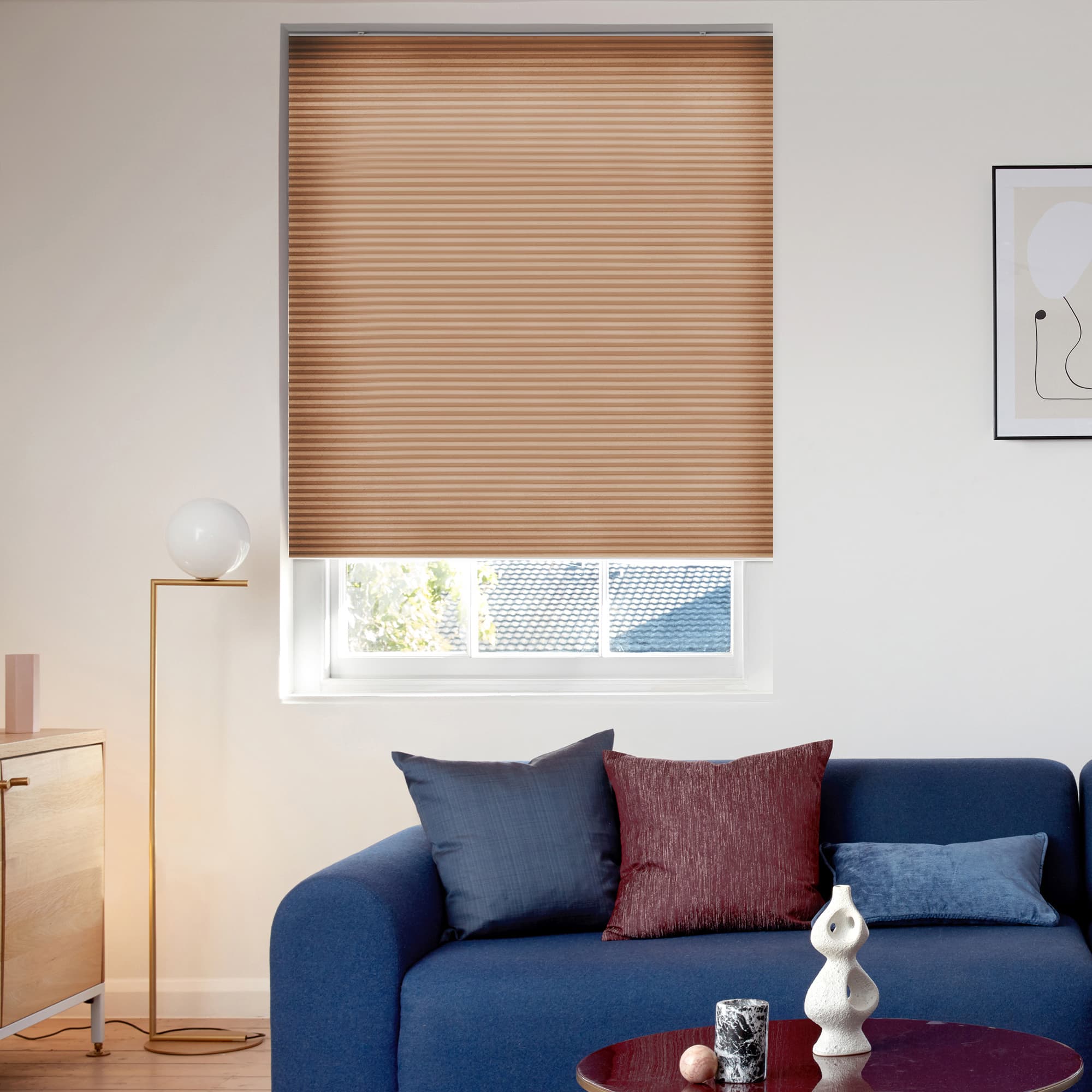 Duette Silk Dim Out Rust Honeycomb blind