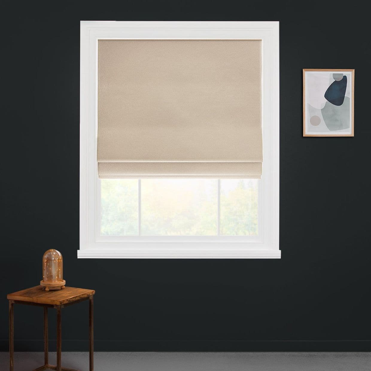 Darcia Velvet Taupe Roman blind