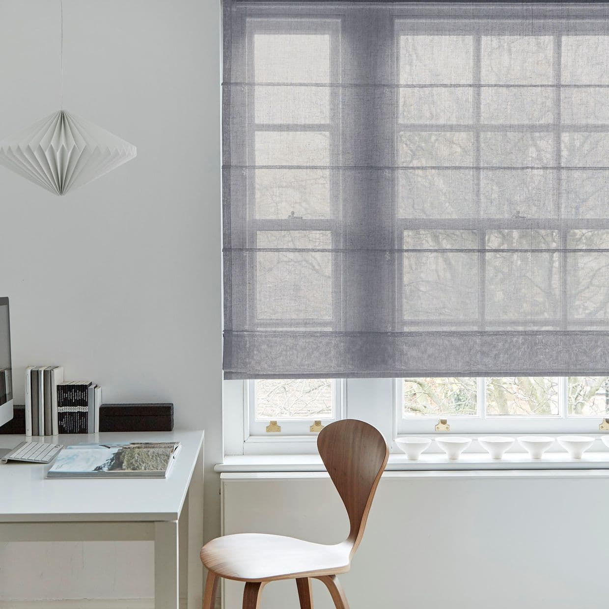 Echo Charcoal Voile Roman Blind