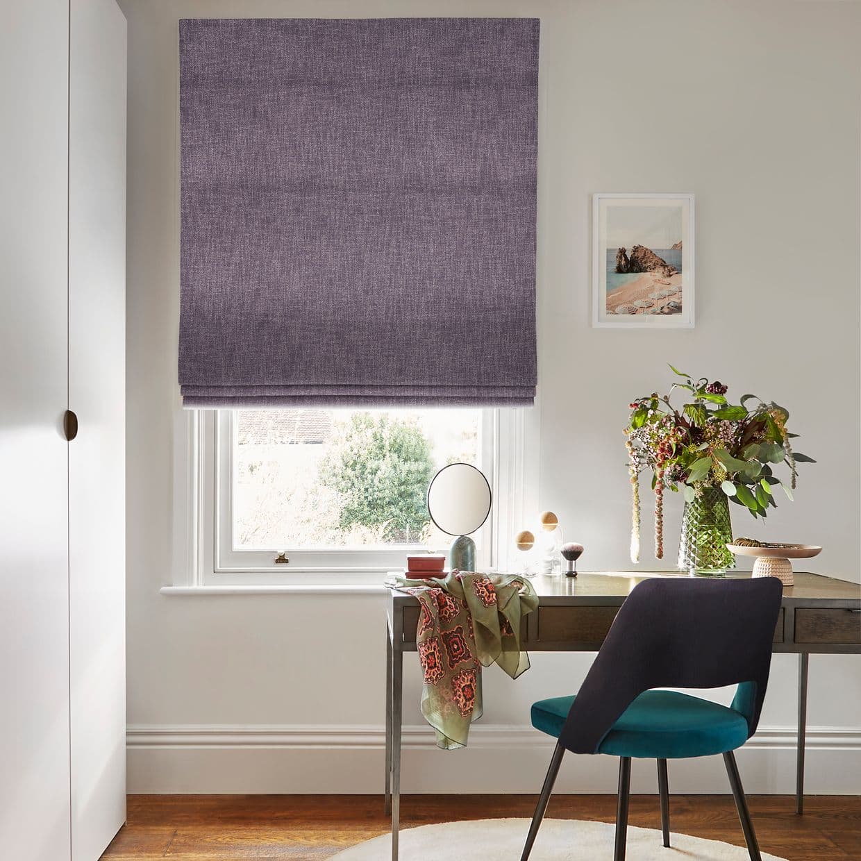 Boheme Plum Roman blind
