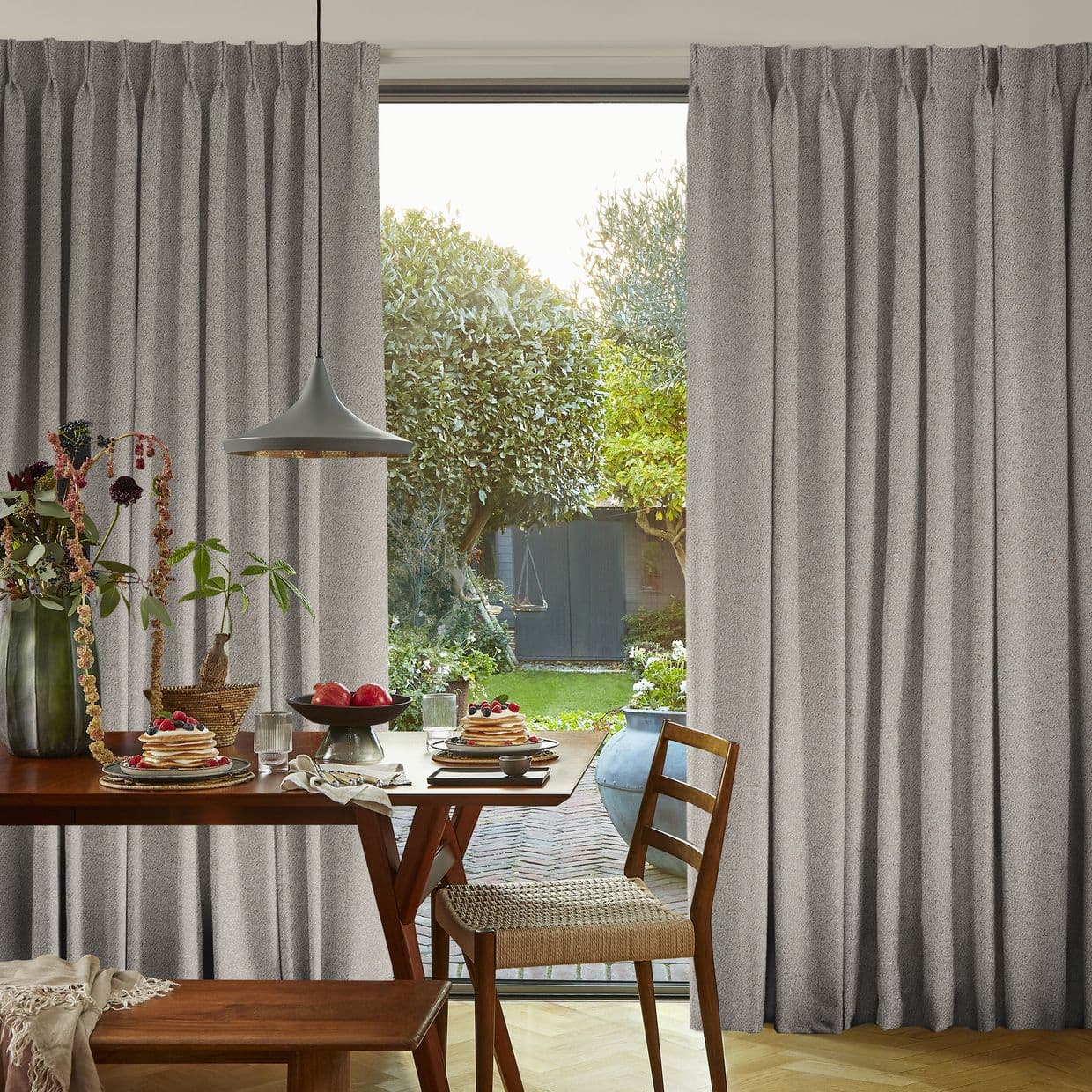 Soho Bouclé Silver Curtain