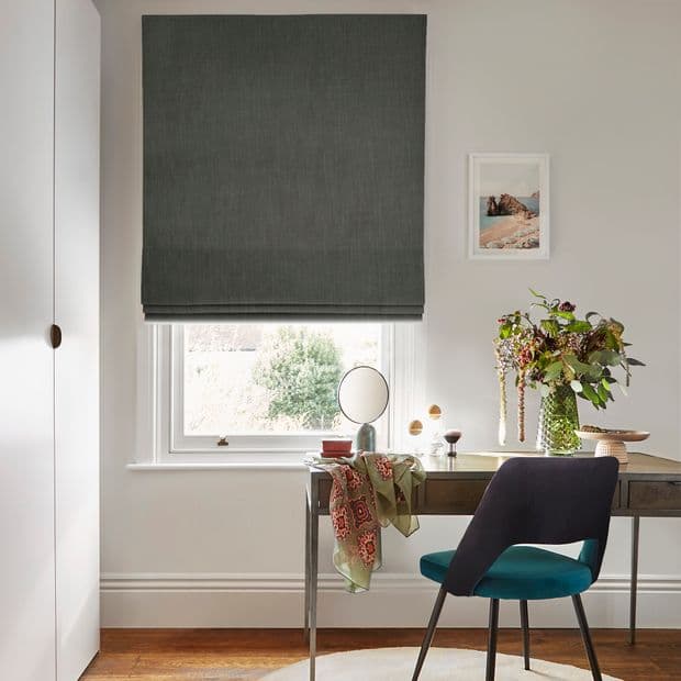 Tetbury Charcoal Roman blind