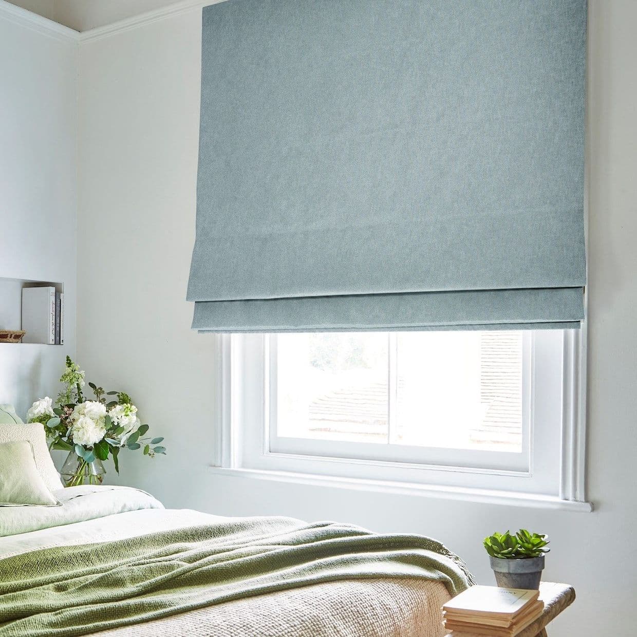 Huxley Powder Blue Roman Blind