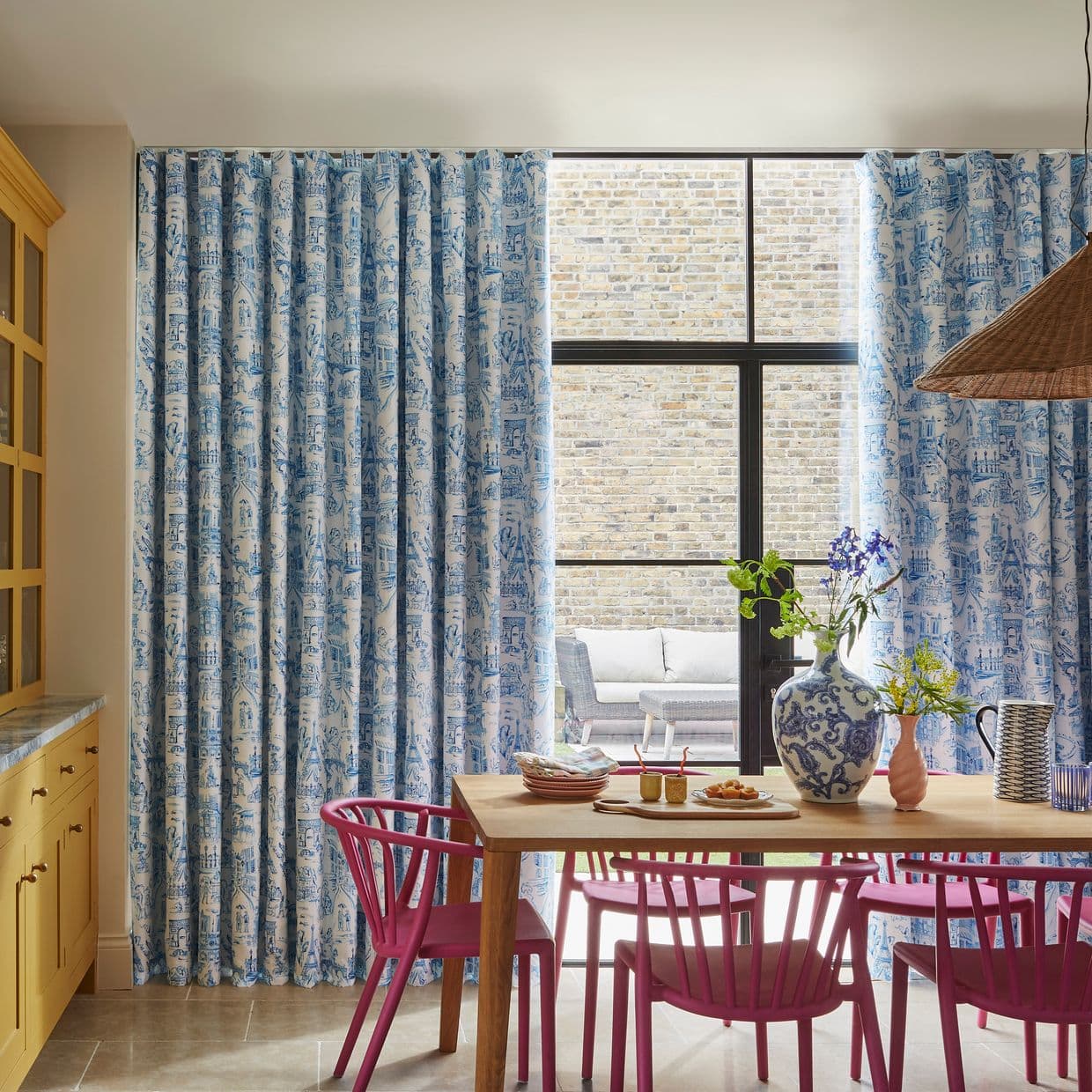 Toile de Paris Bleu Curtain