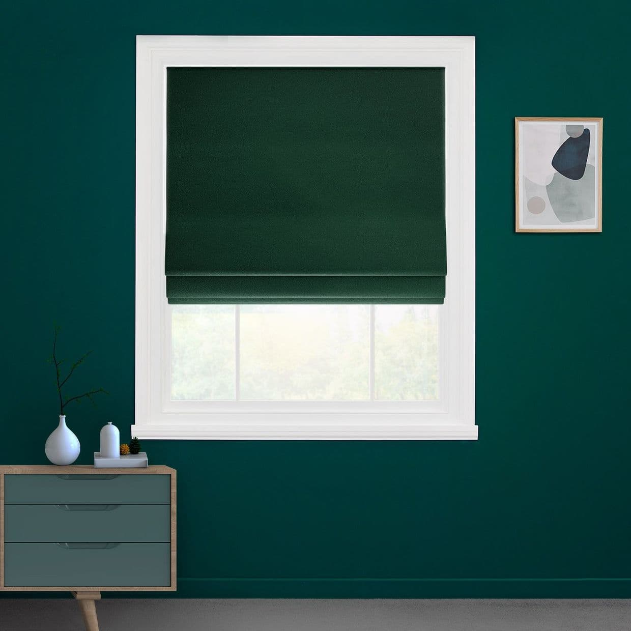 Darcia Velvet Emerald Roman blind