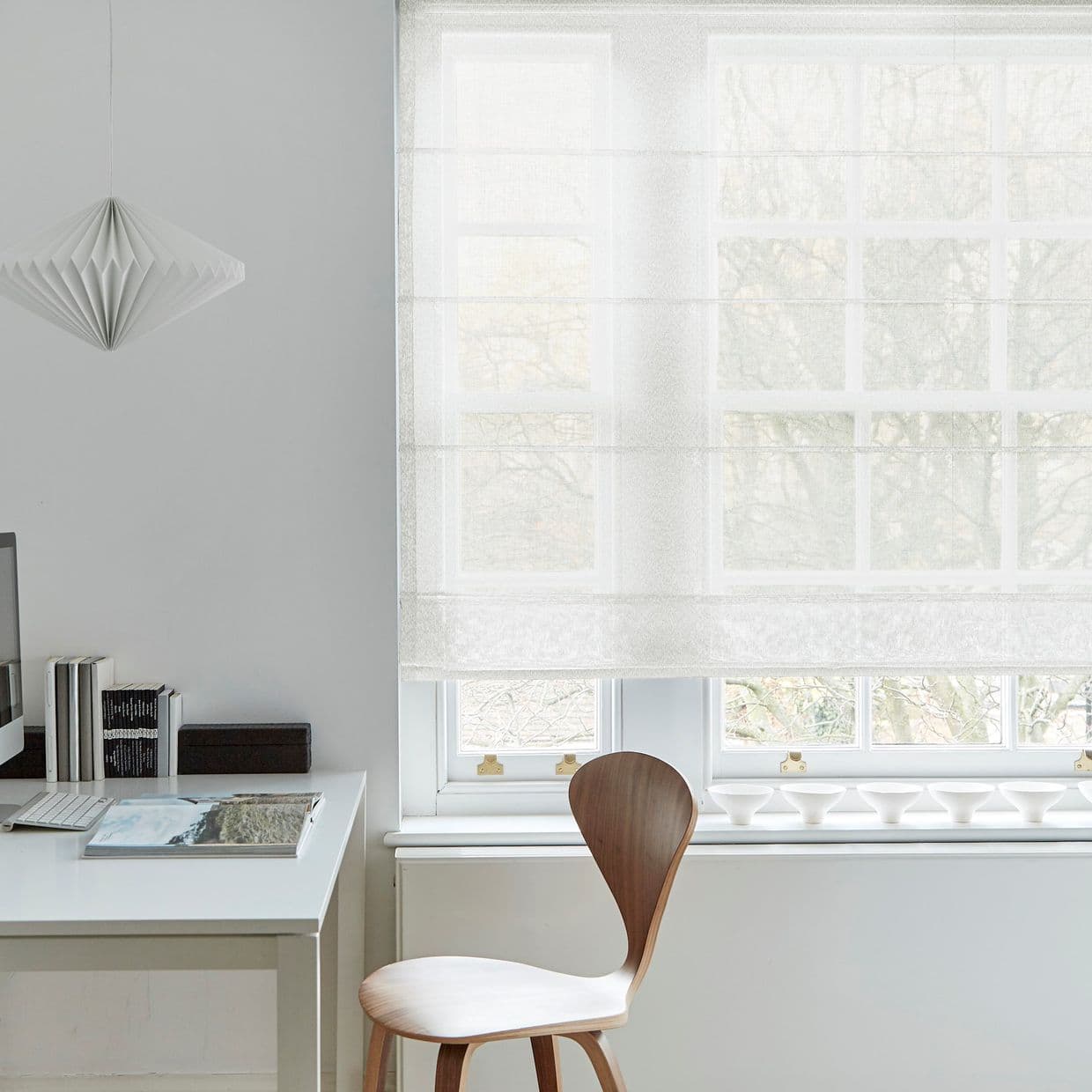 Ozone Cream Voile Roman Blind