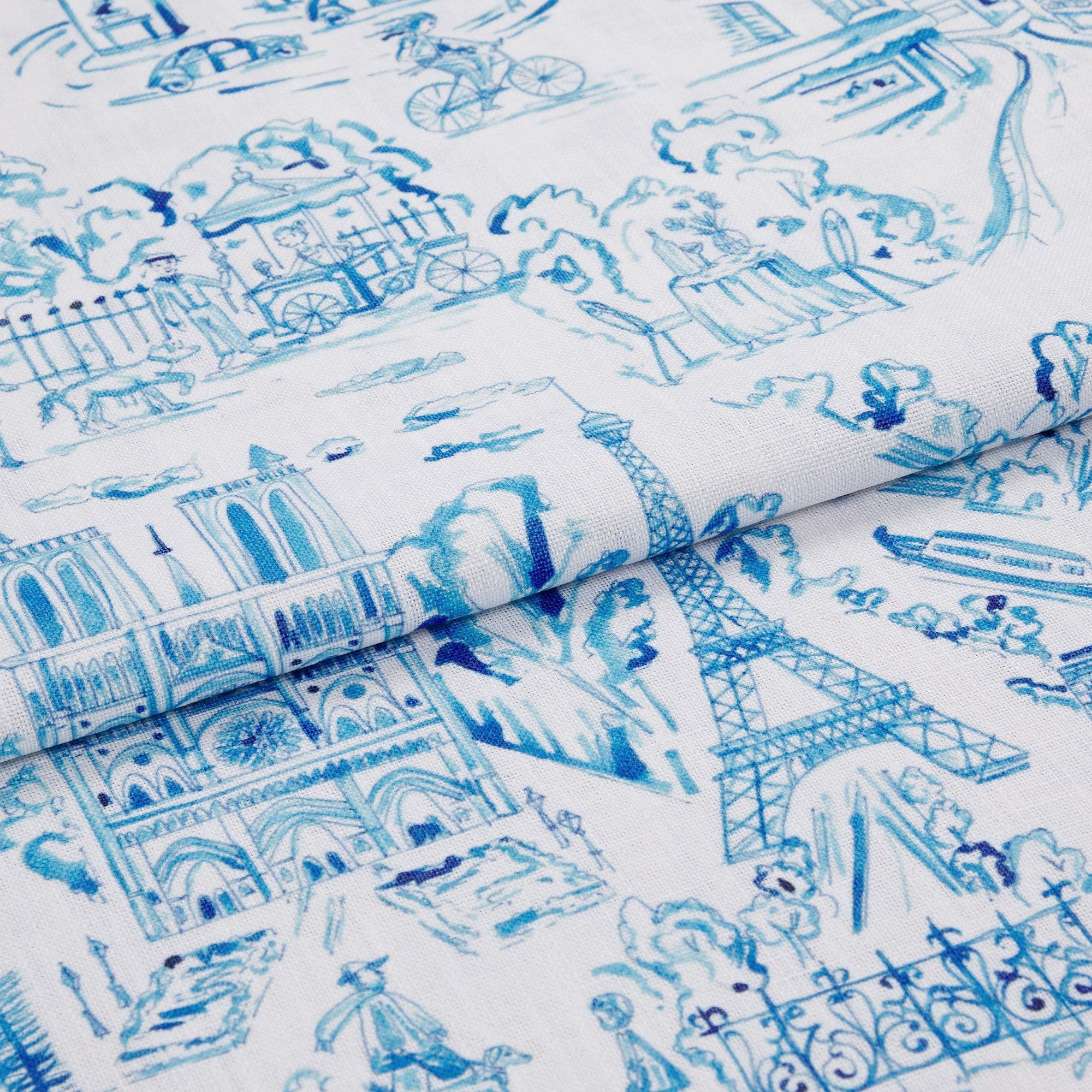 Toile de Paris Bleu Roman Blind