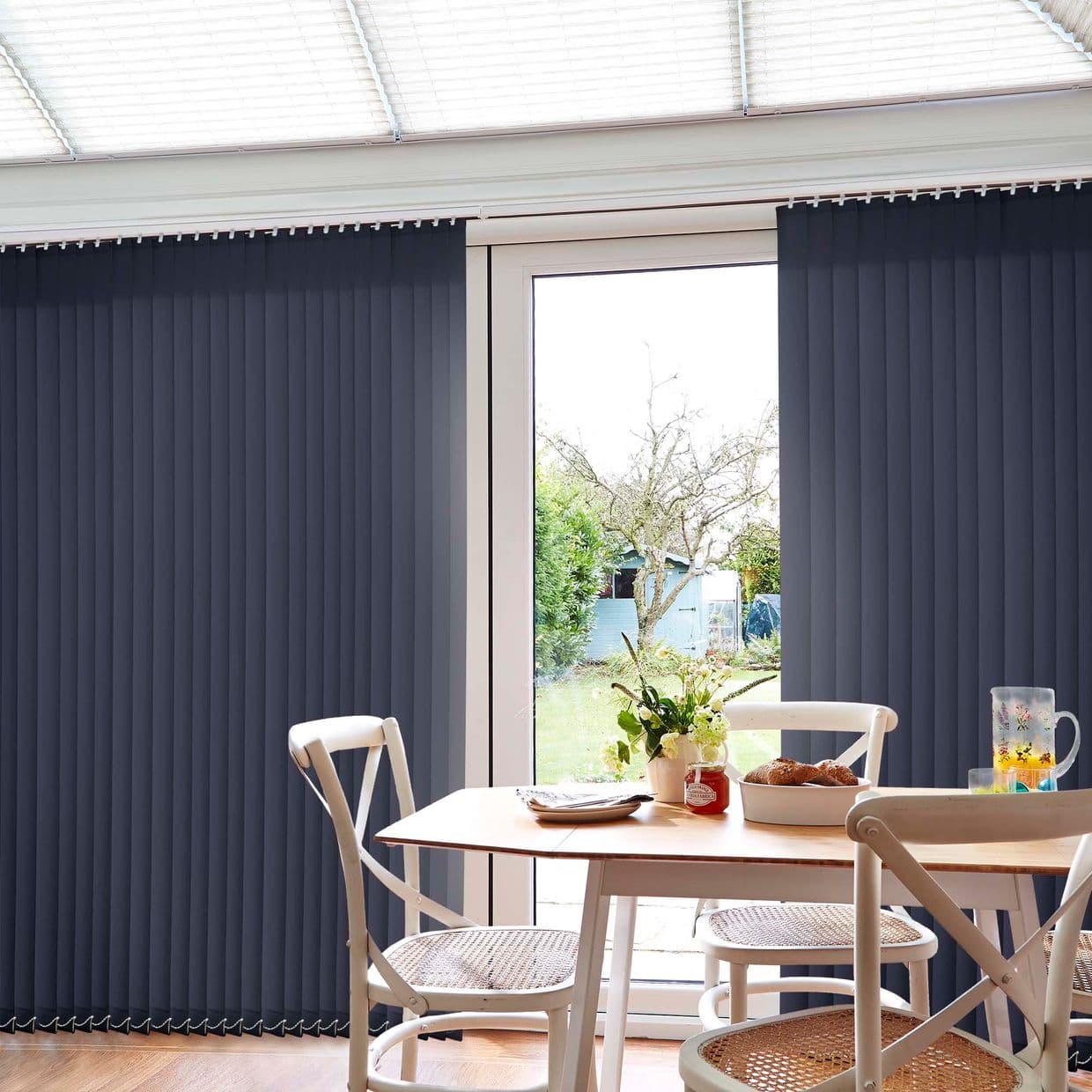 Tresco Dark Ocean Conservatory Vertical Blind