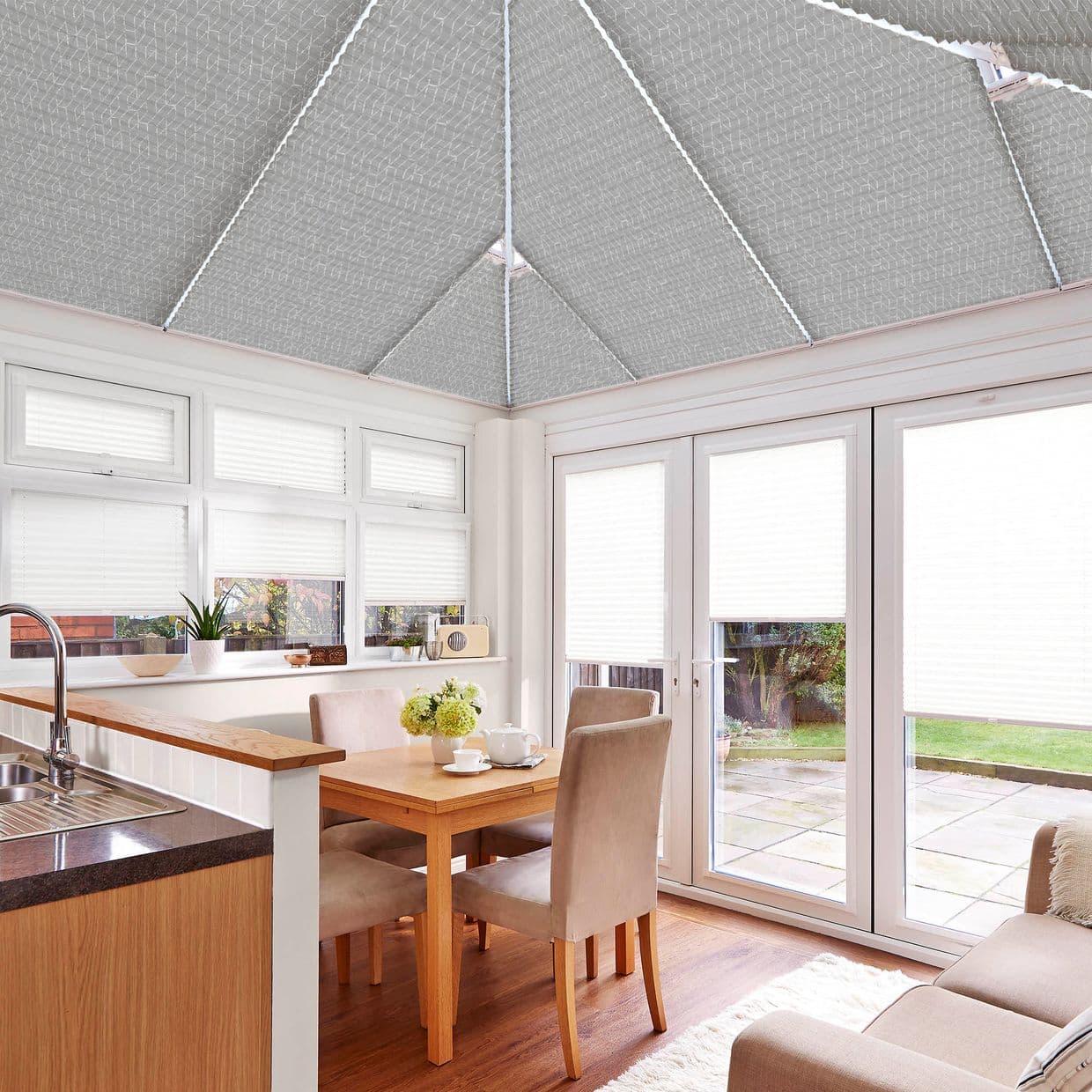 Gatsby Silver Conservatory Roof Pleated Blind